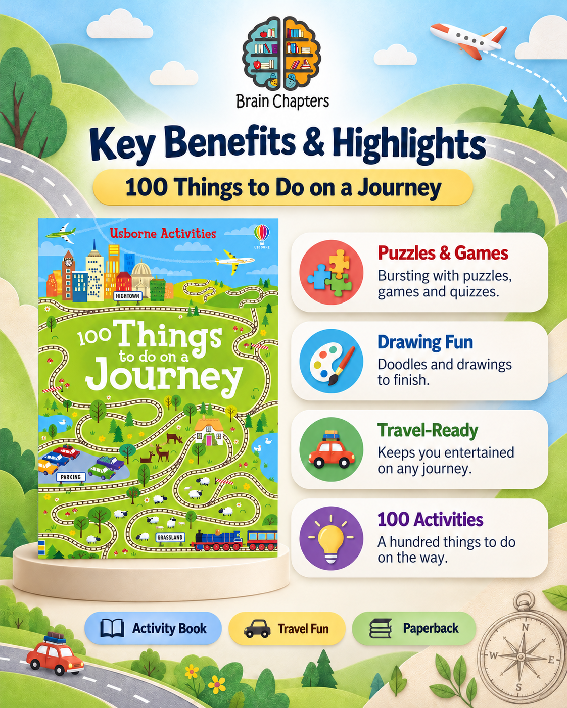 Key benefits and highlights of 100 Things to Do on a Journey