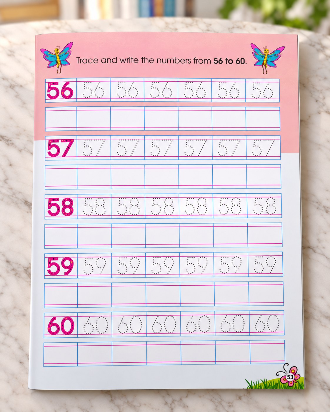 123 Numbers Writing Book, inside pages
