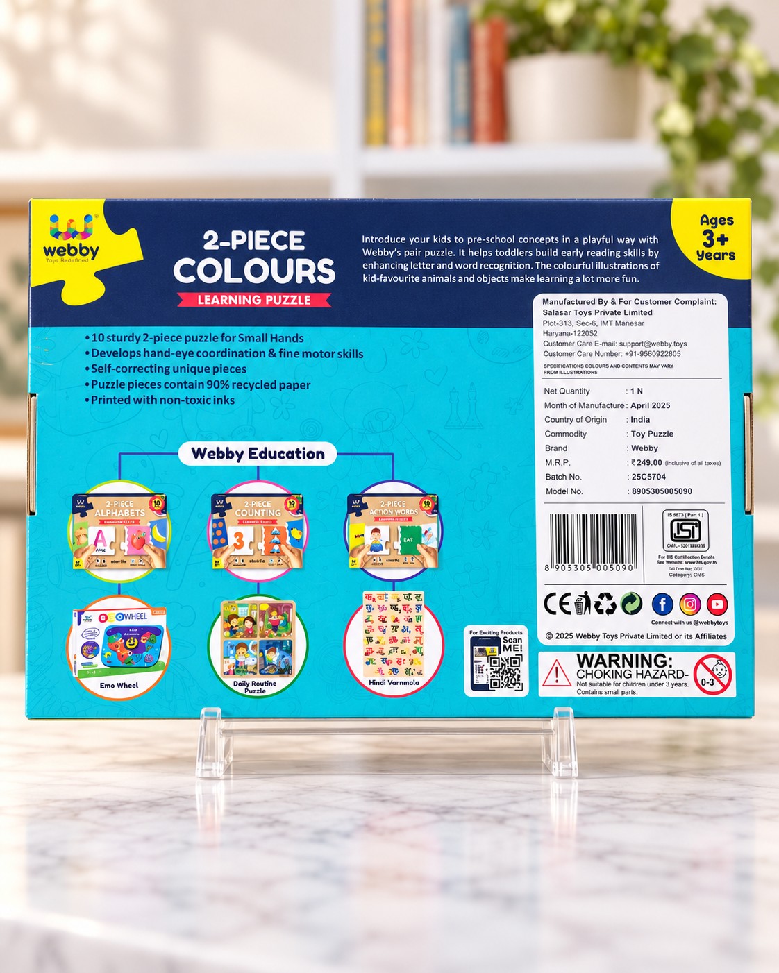 2-Piece Colours Learning Puzzle, box back