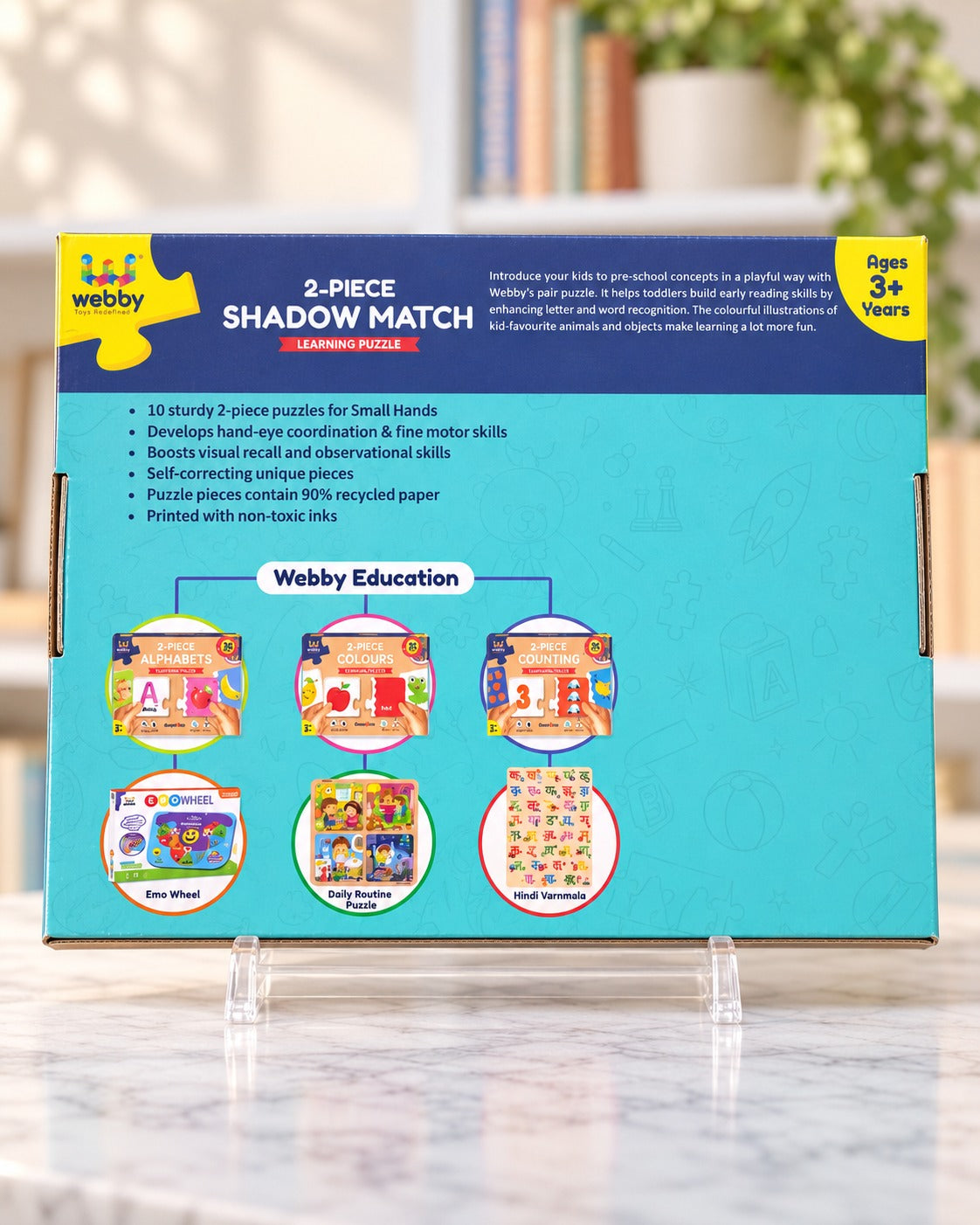 2 Piece Shadow Match Puzzle, back of the box