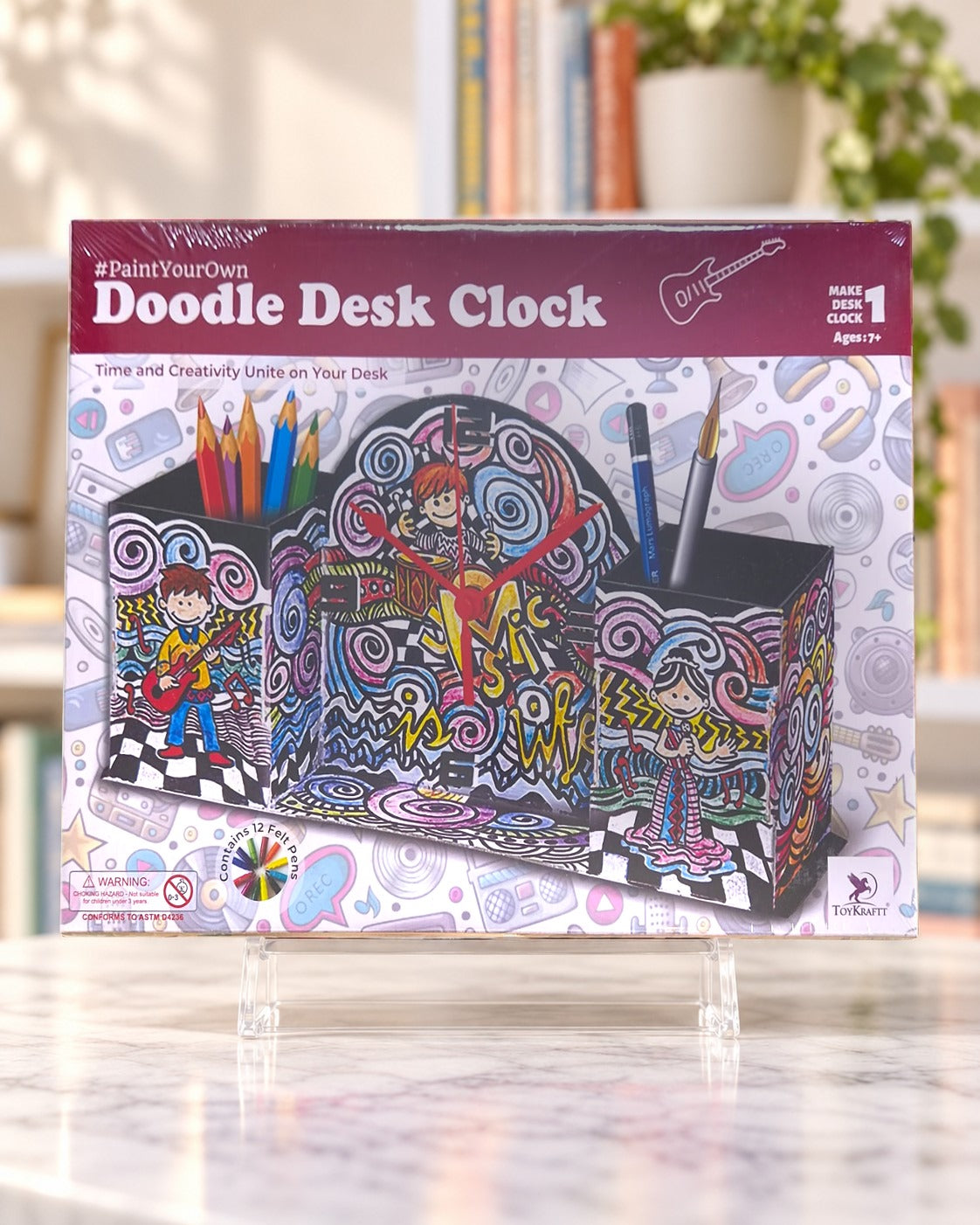 Doodle Desk Clock - Paint Your Own, box front