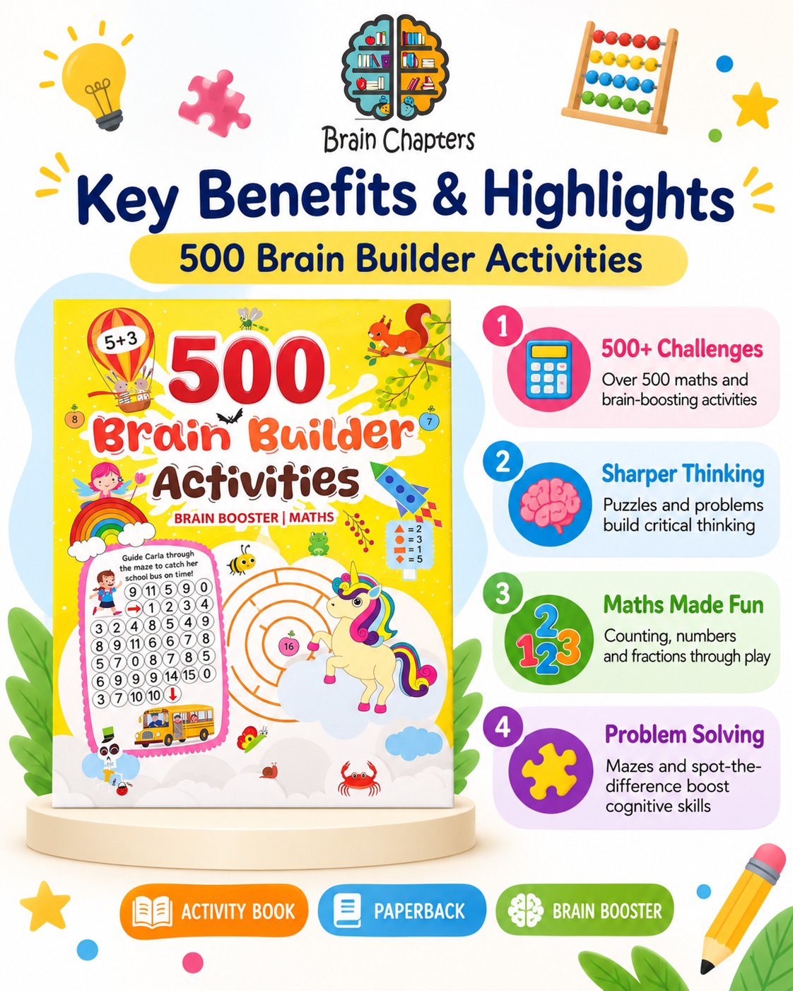 Key benefits and highlights of 500 Brain Builder Activities