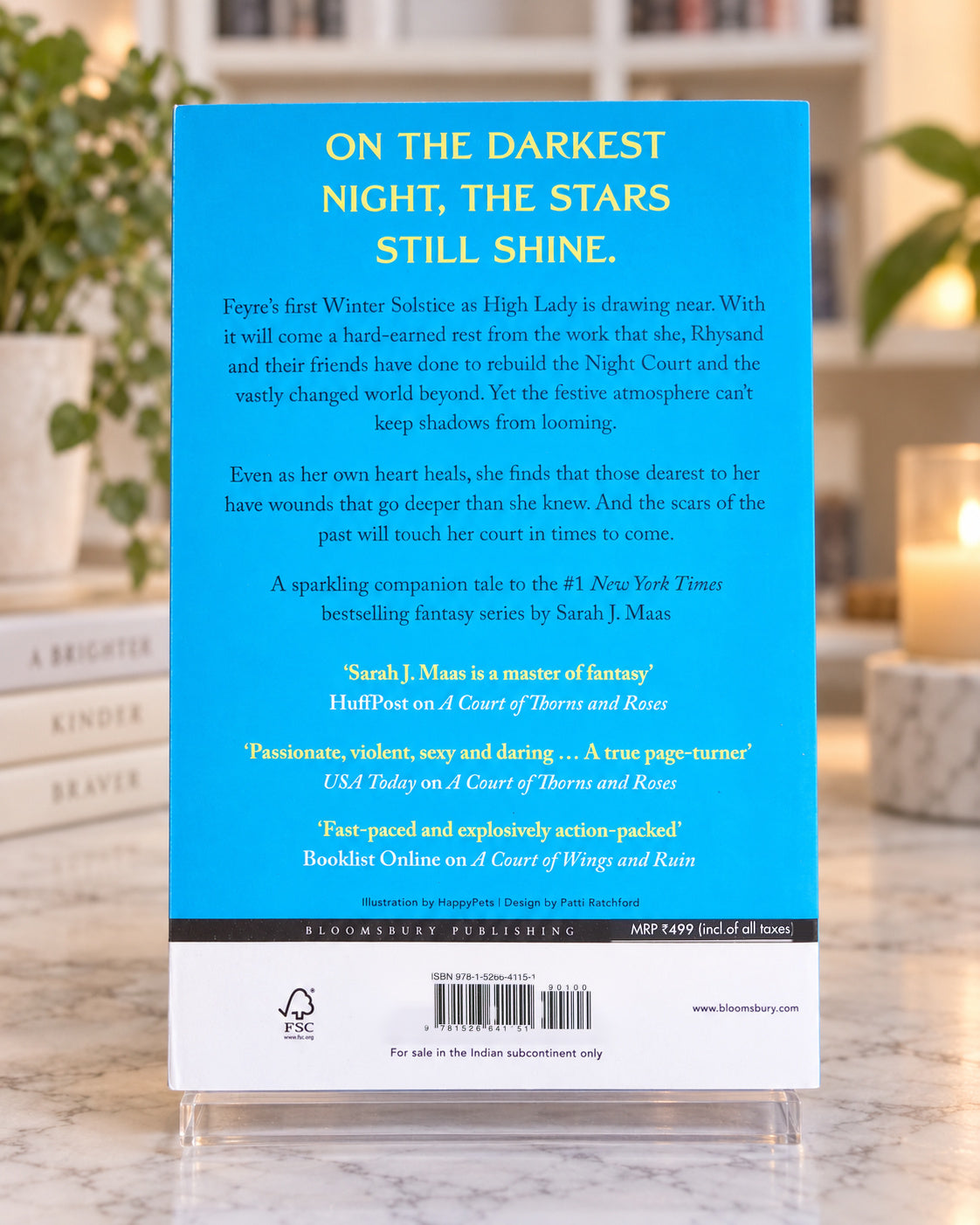 A Court of Frost and Starlight paperback, back cover