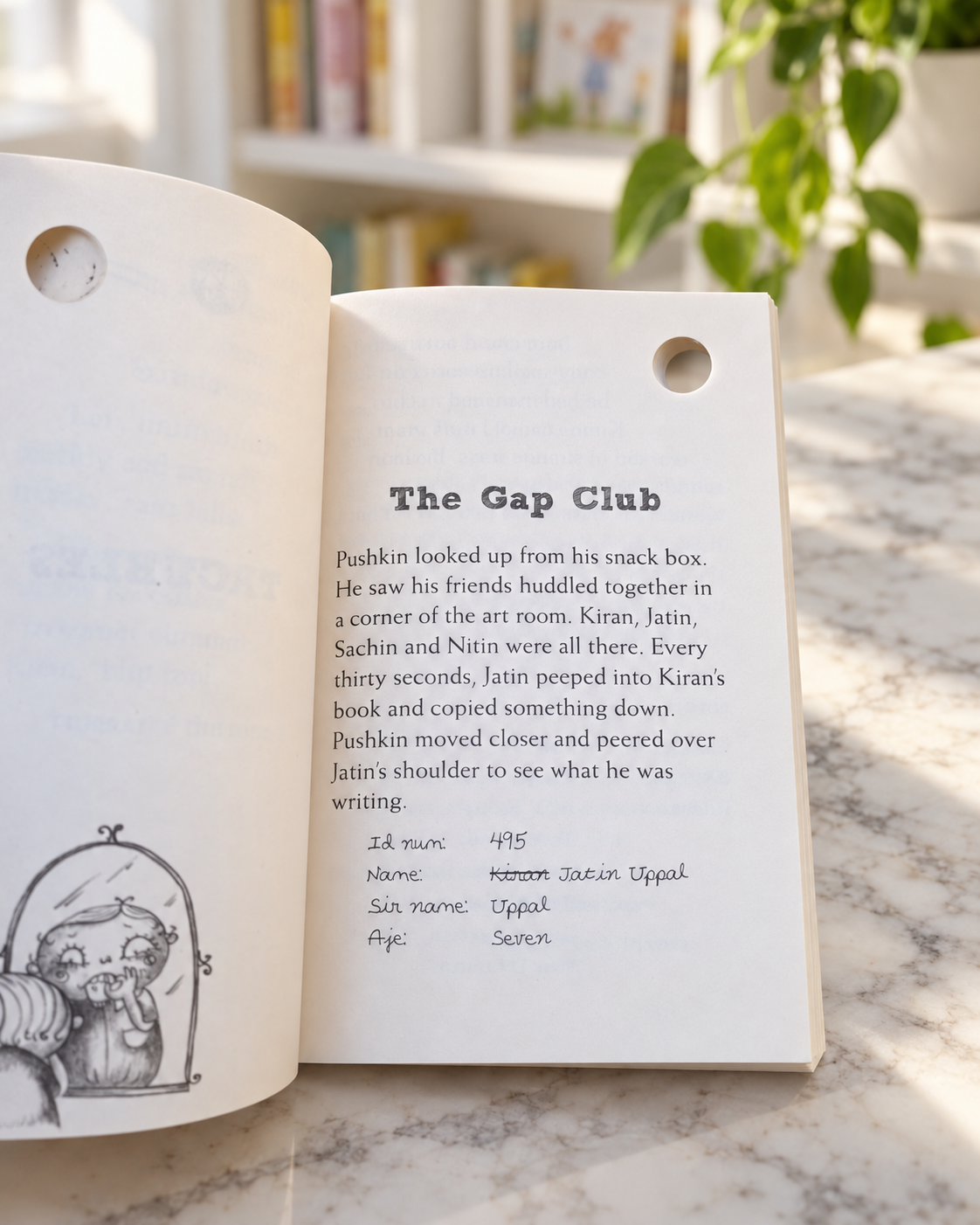 A Whole Lot of Petu Pumpkin, open book showing The Gap Club page