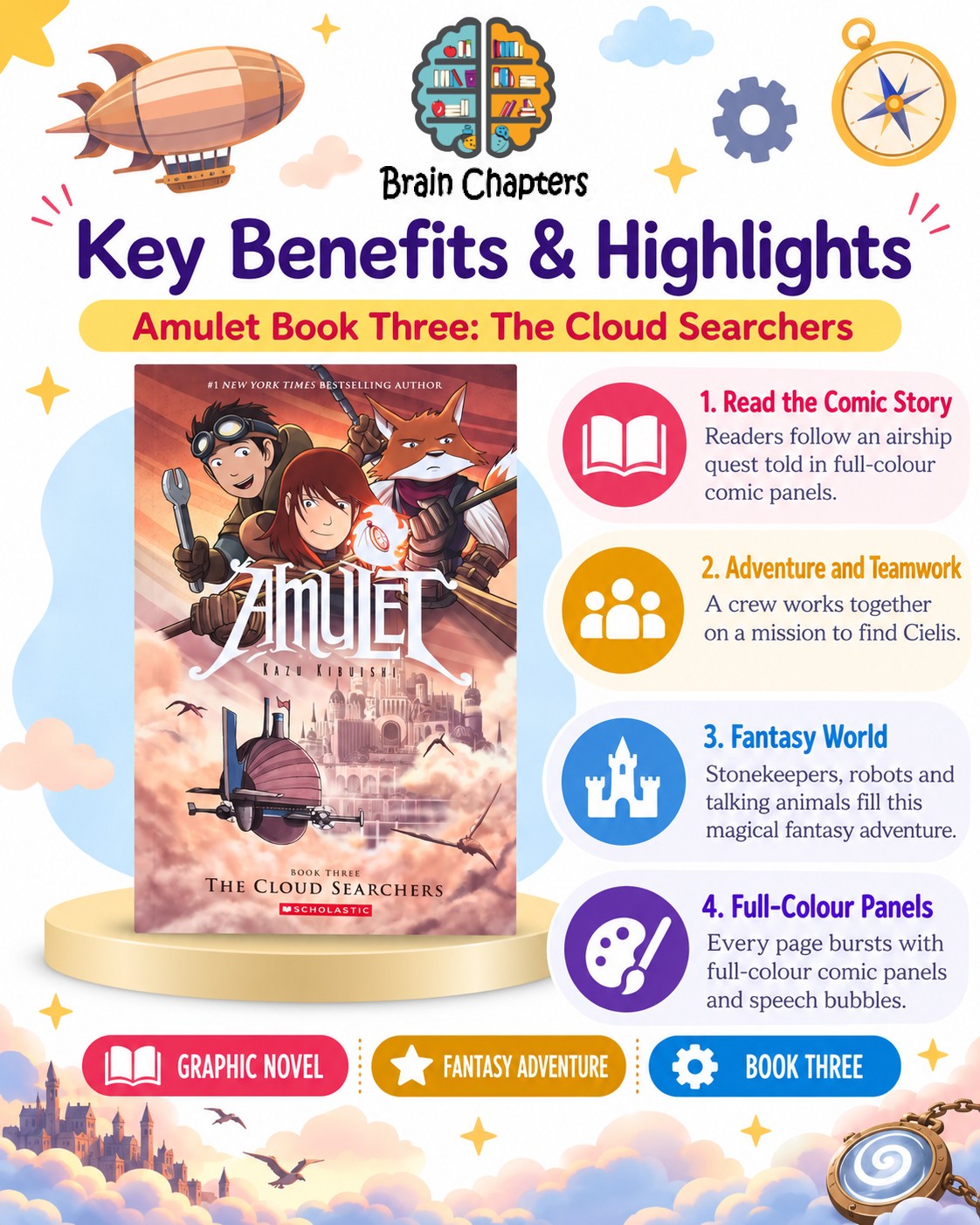 Key benefits and highlights of Amulet Book Three: The Cloud Searchers
