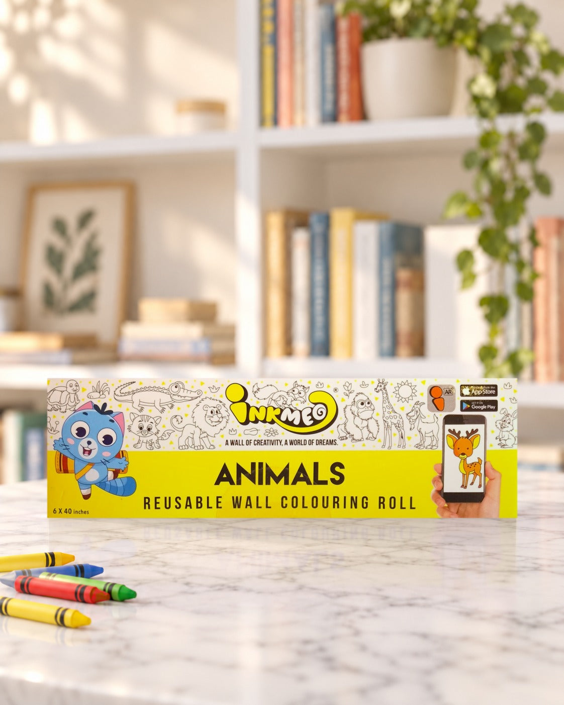Animals Reusable Colouring Roll (6 Inch), box front