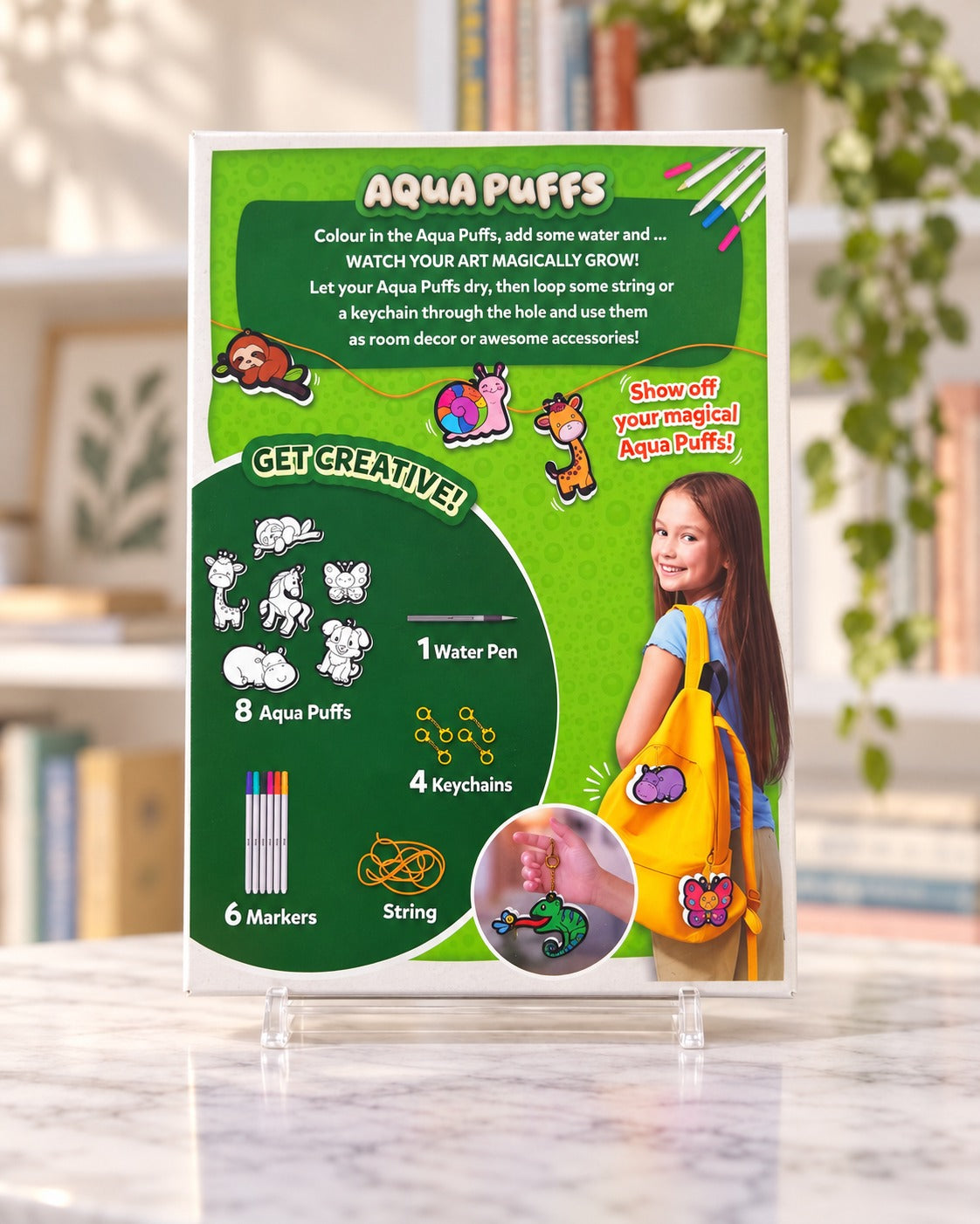 Aqua Puffs - Animal Friends, back of the box