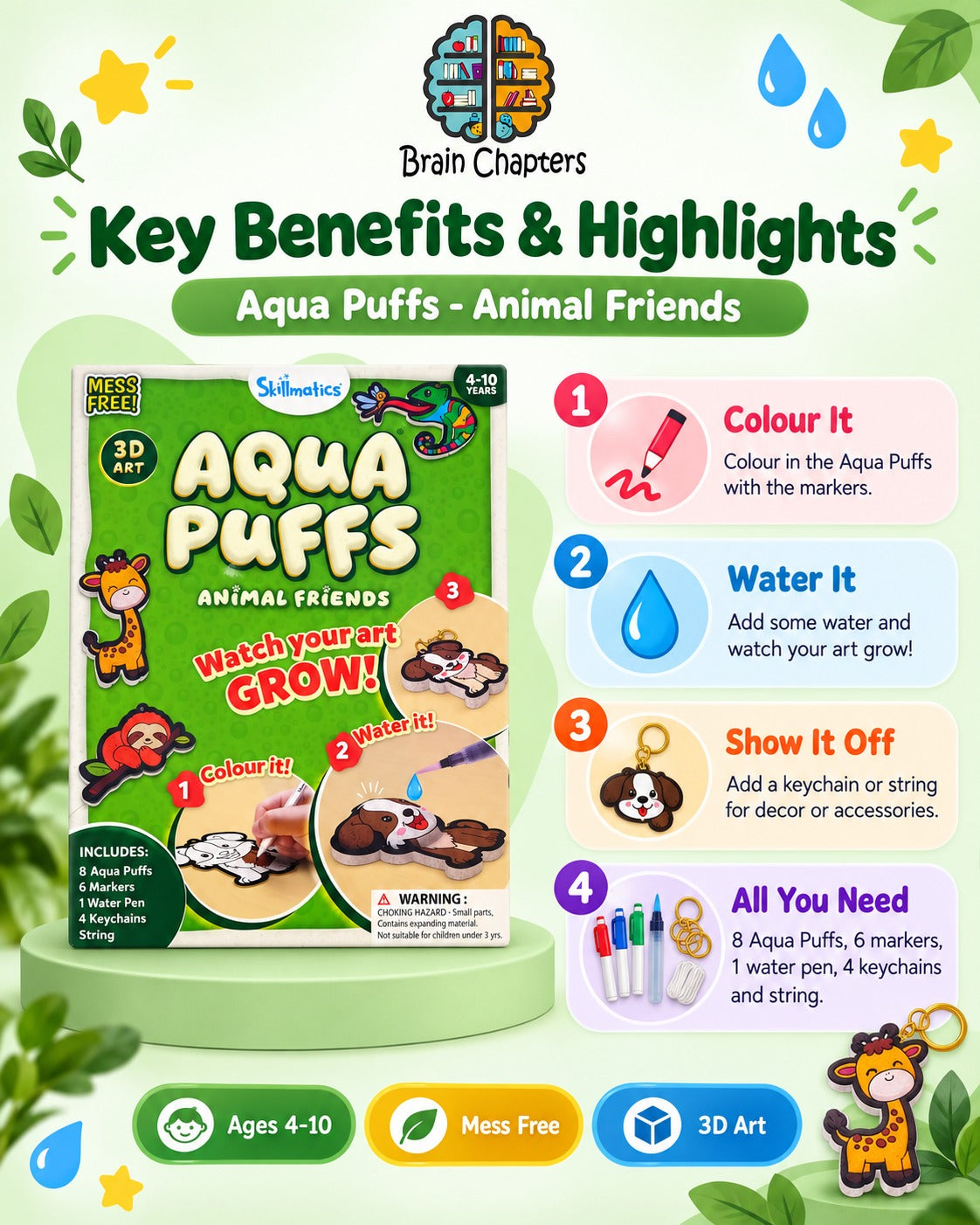 Key benefits and highlights of Aqua Puffs - Animal Friends