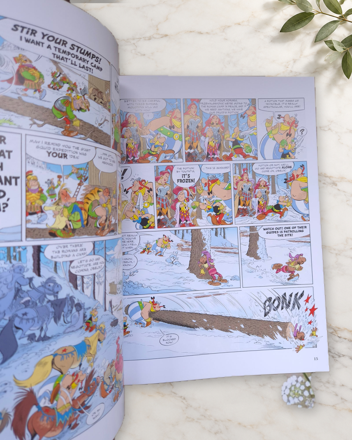 Asterix and the Griffin, inside pages 14 and 15
