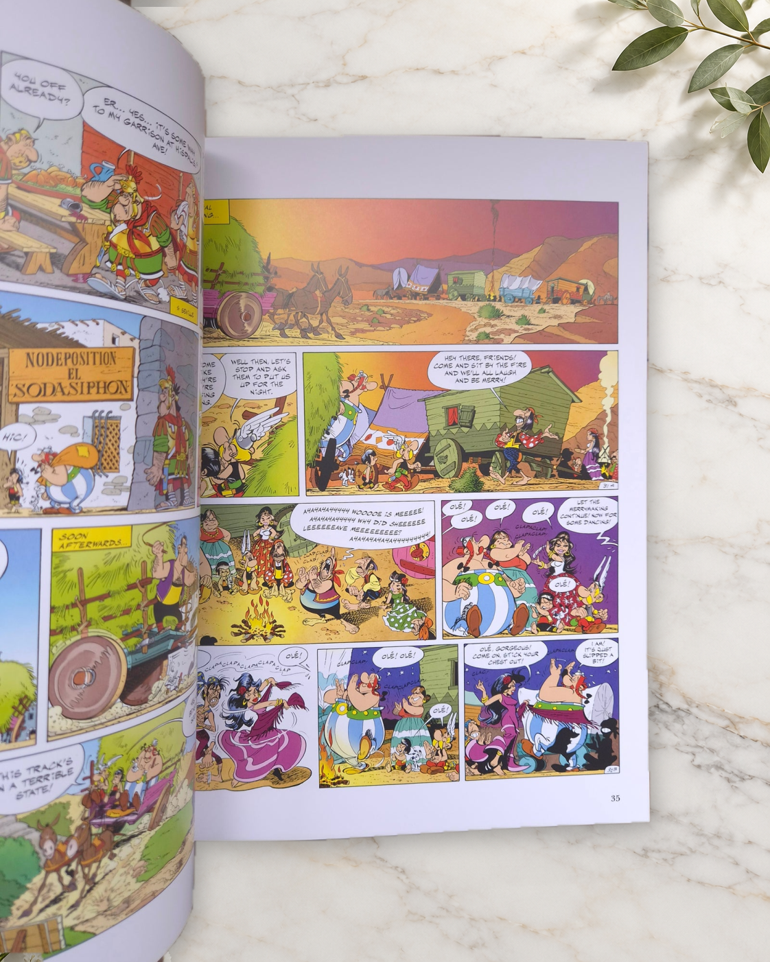 Asterix in Spain, inside pages 34 and 35
