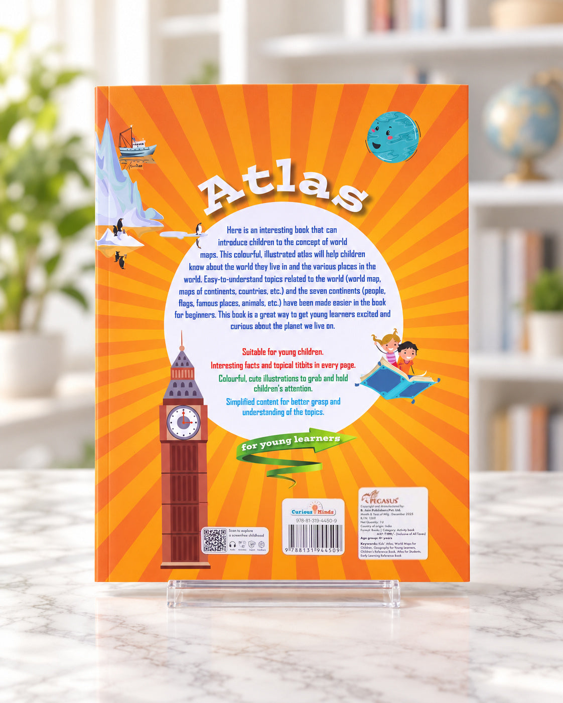 Atlas for Young Learners, paperback back cover
