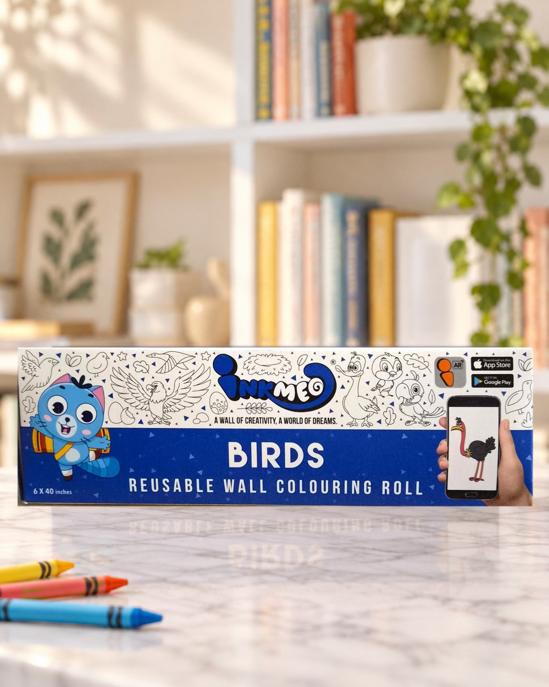 Birds Reusable Colouring Roll (6 Inch), box front