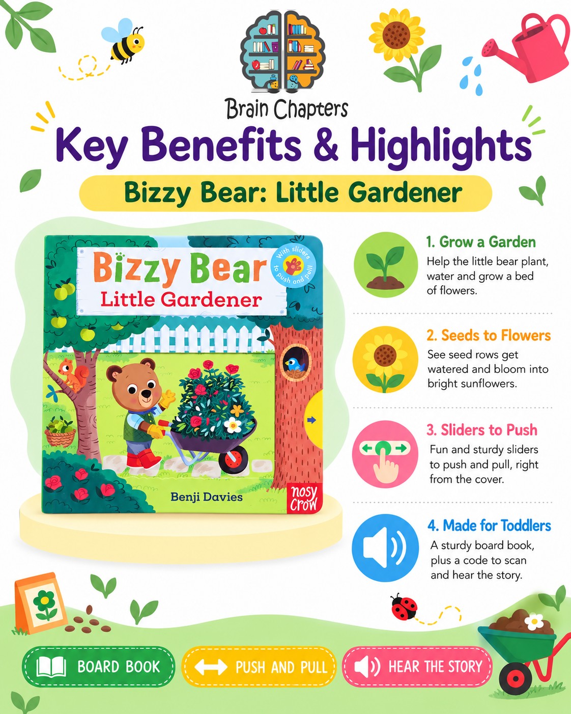 Key benefits and highlights of Bizzy Bear Little Gardener