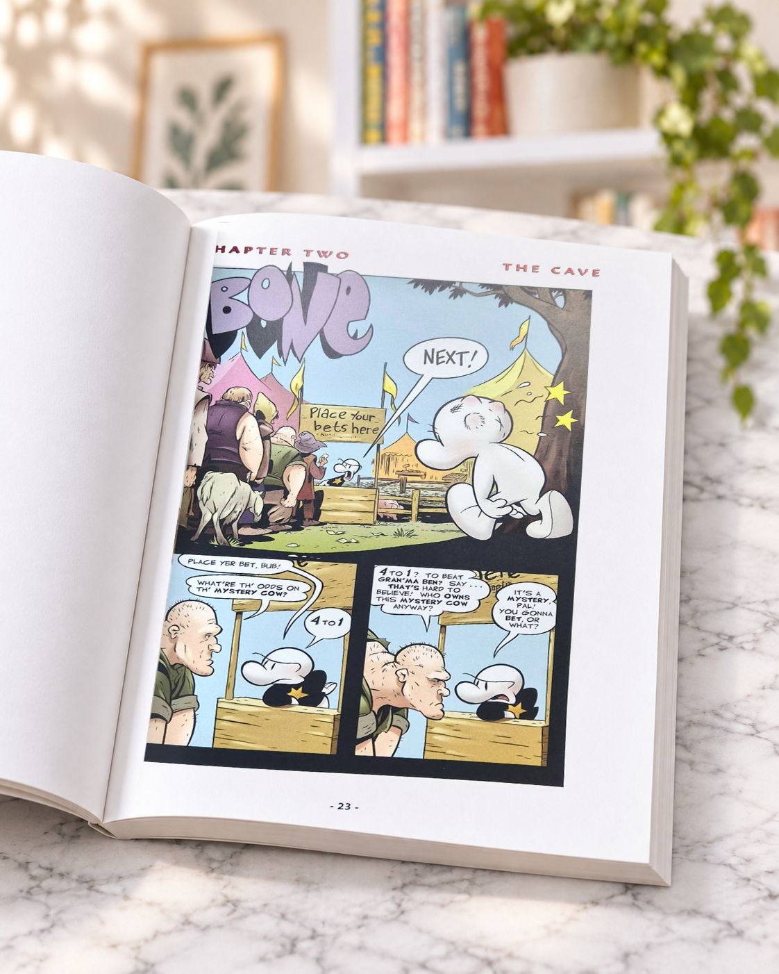Bone - The Great Cow Race (Book 2), inside page 23, start of Chapter Two