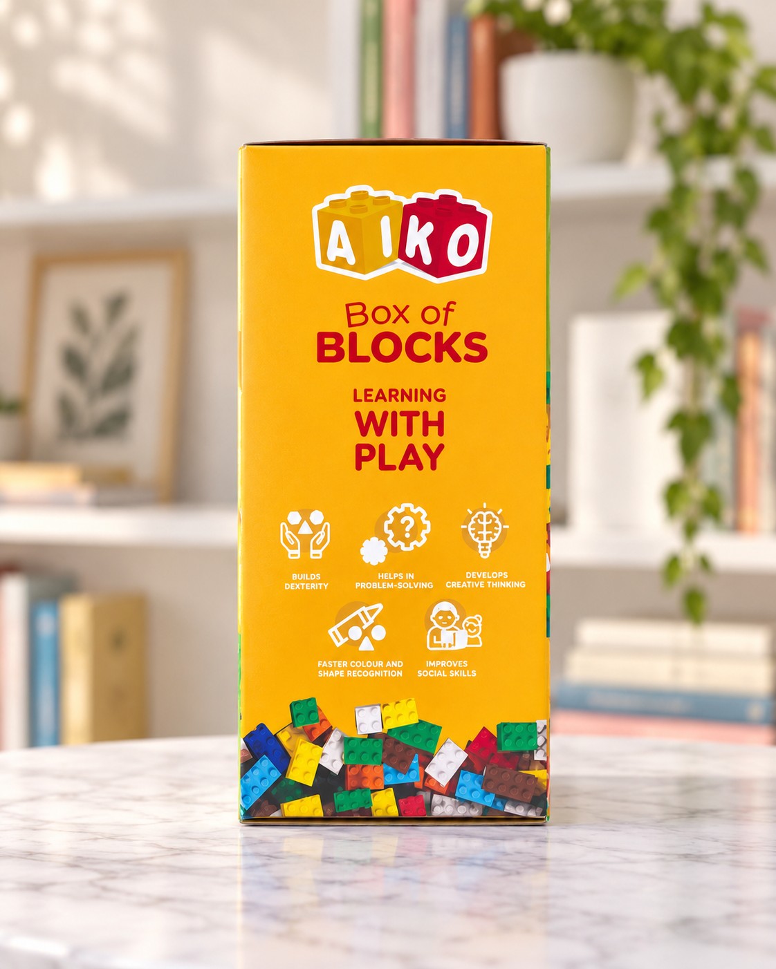 Box of Blocks 250 pcs, box side