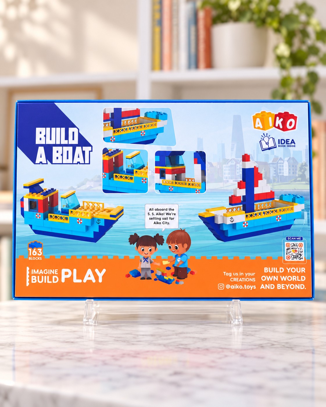 Build A Boat Blocks 163 pcs, box back