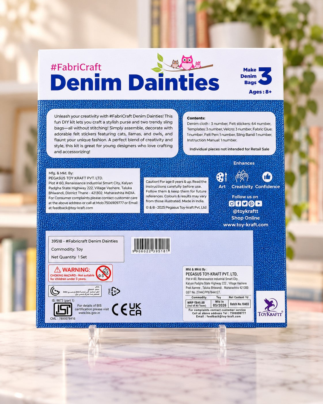 Denim Dainties FabriCraft, box back