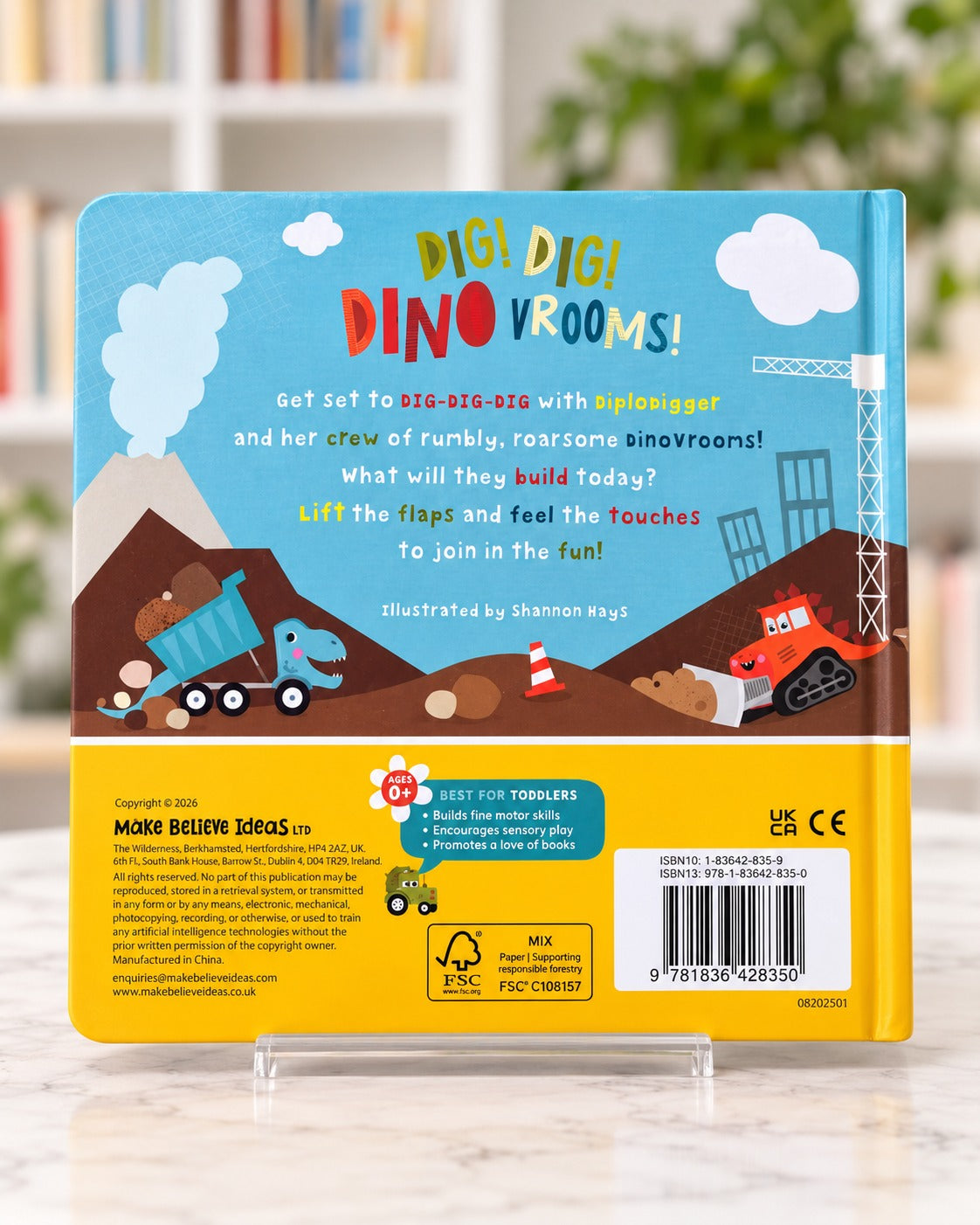 Dig! Dig! Dino Vrooms!, back cover