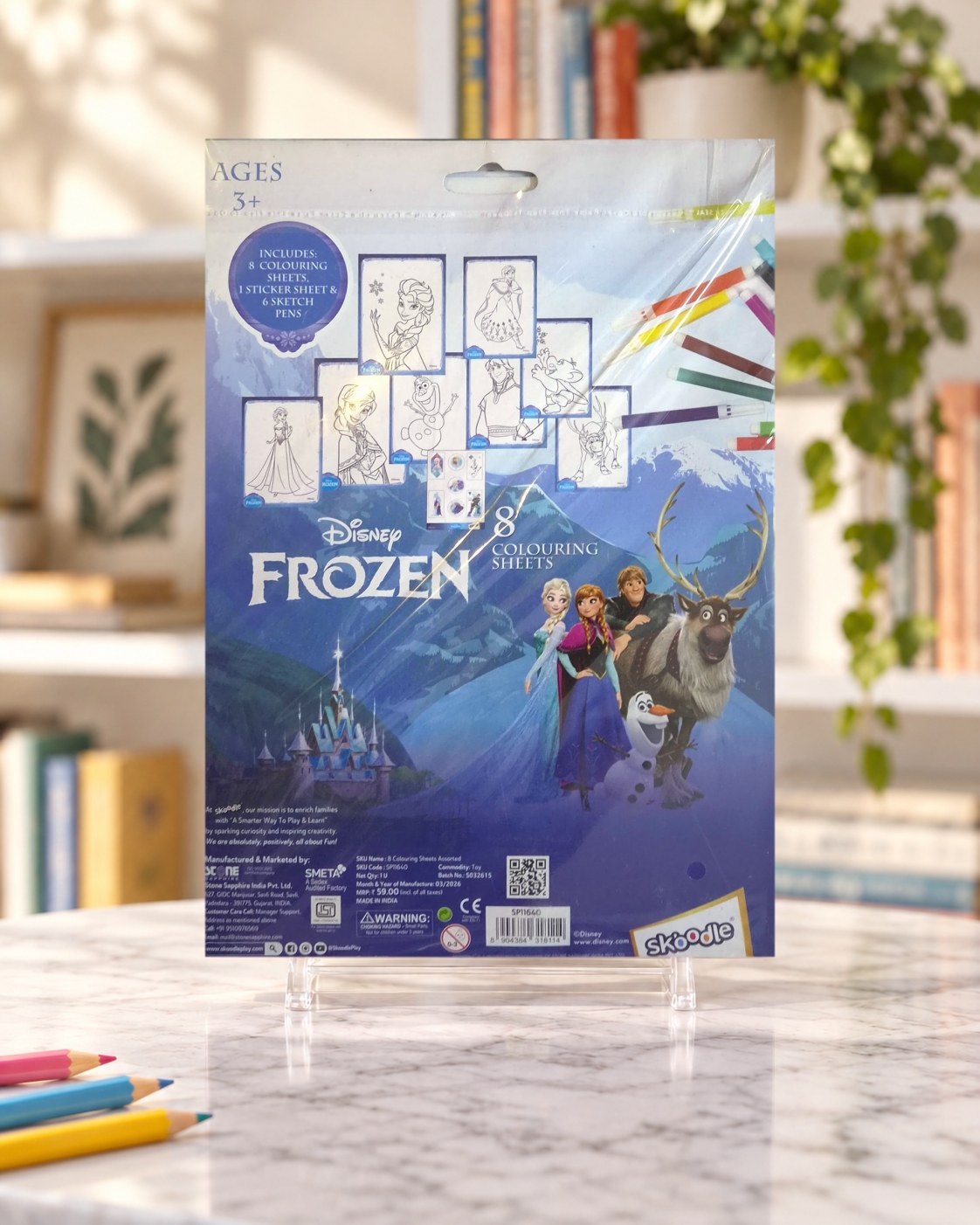 Disney Frozen Colouring Sheets, back