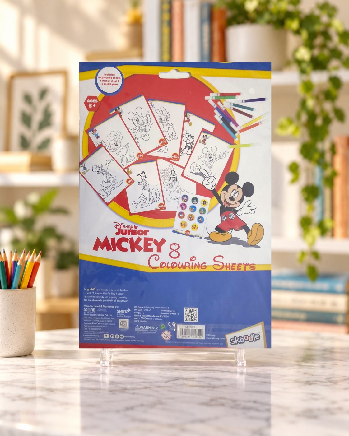 Disney Junior Mickey Colouring Sheets, back