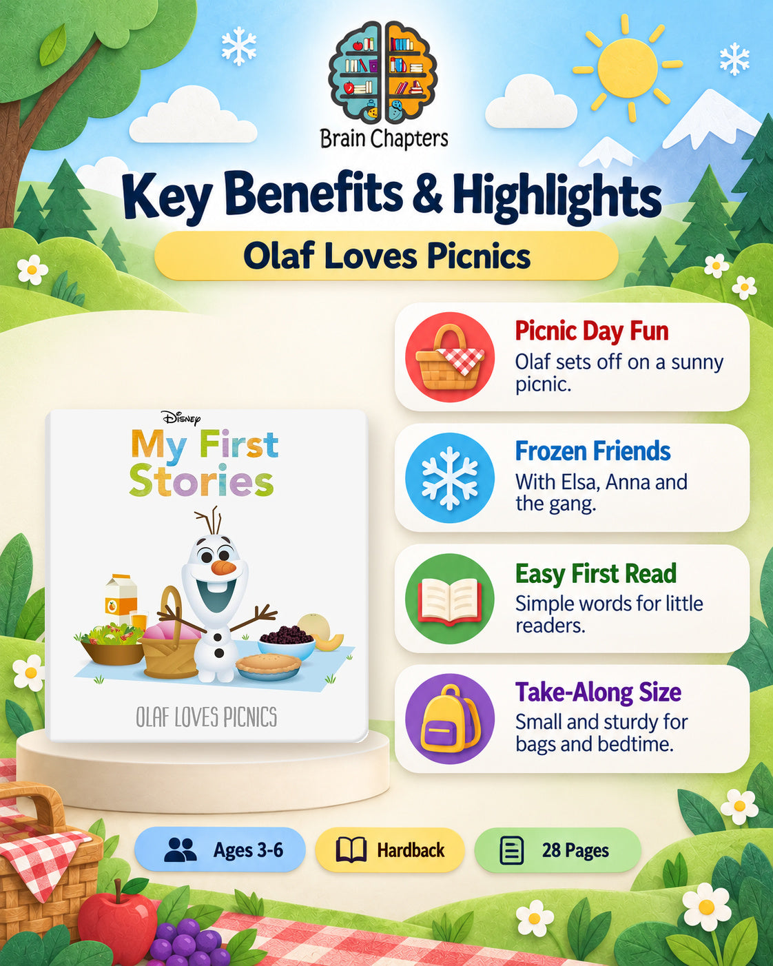 Key benefits and highlights of Disney My First Stories: Olaf Loves Picnics