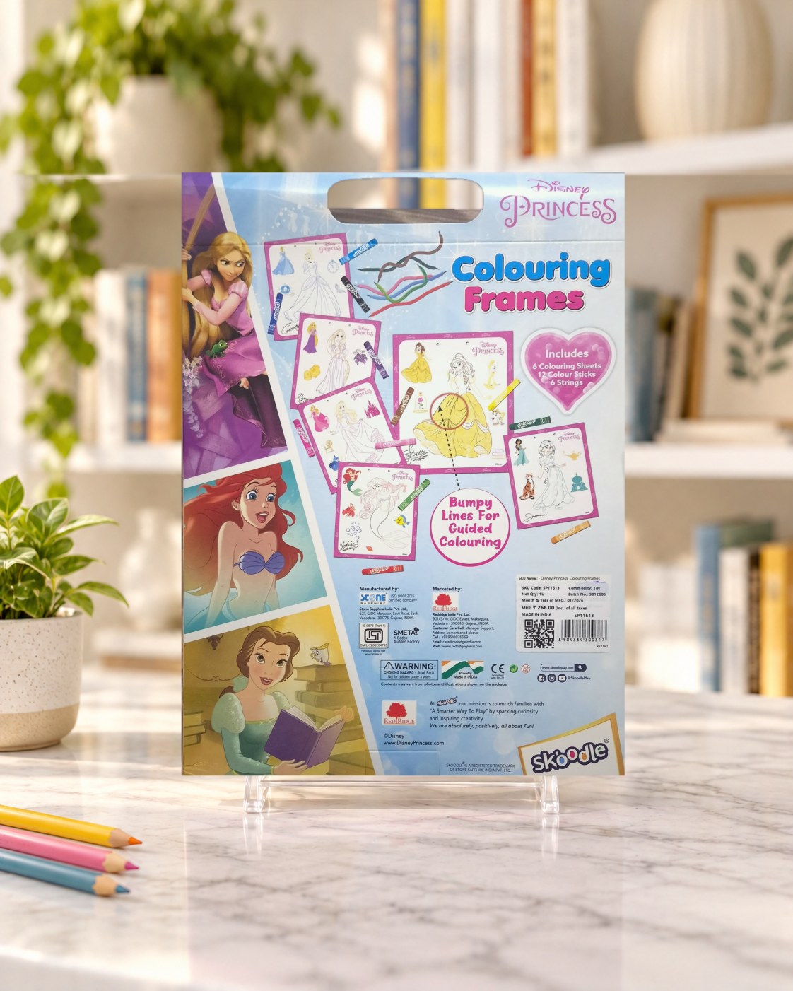 Disney Princess Colouring Frames, back