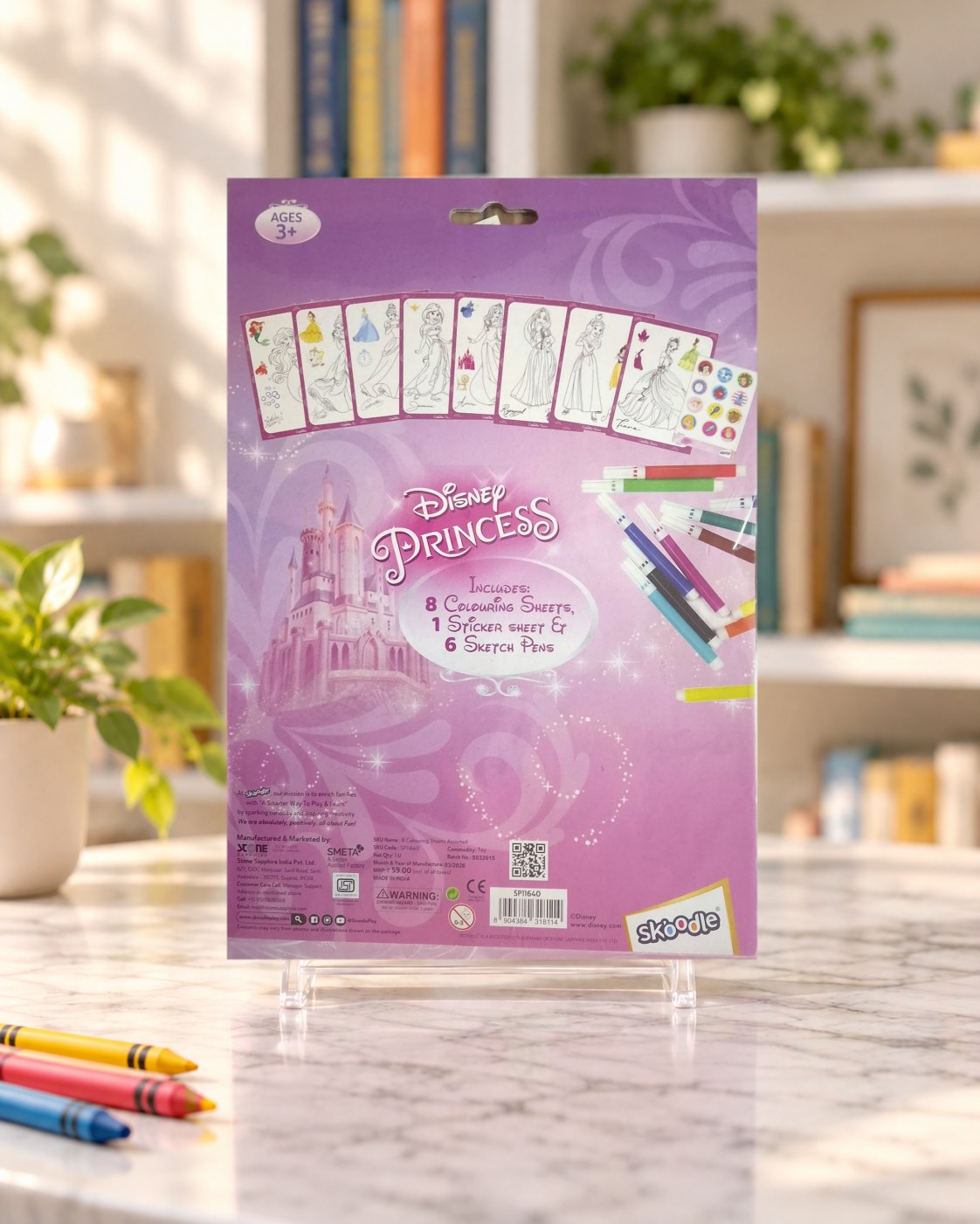 Disney Princess Colouring Sheets, back