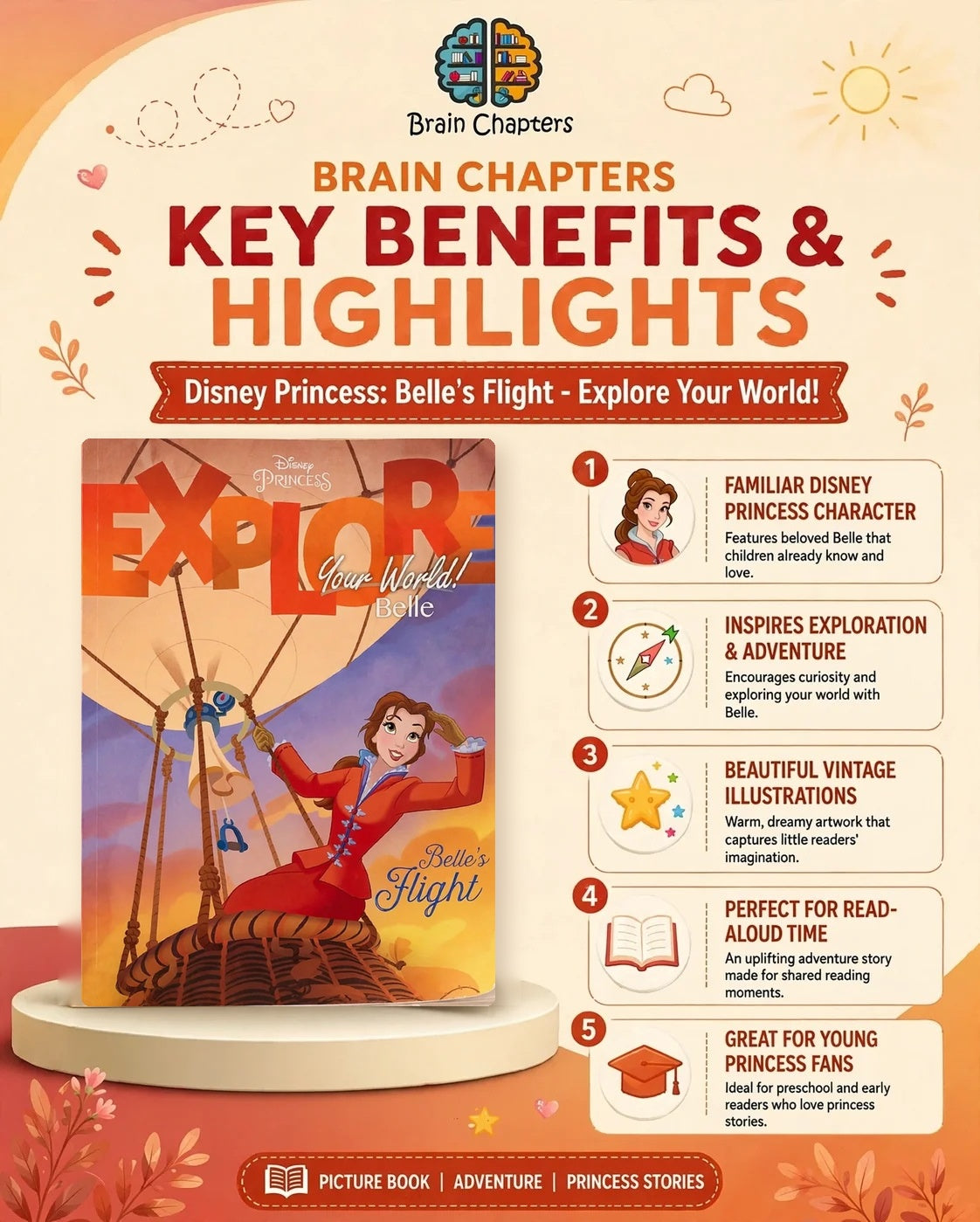 Key benefits and highlights of Disney Princess Explore Your World: Belle, Belle's Flight