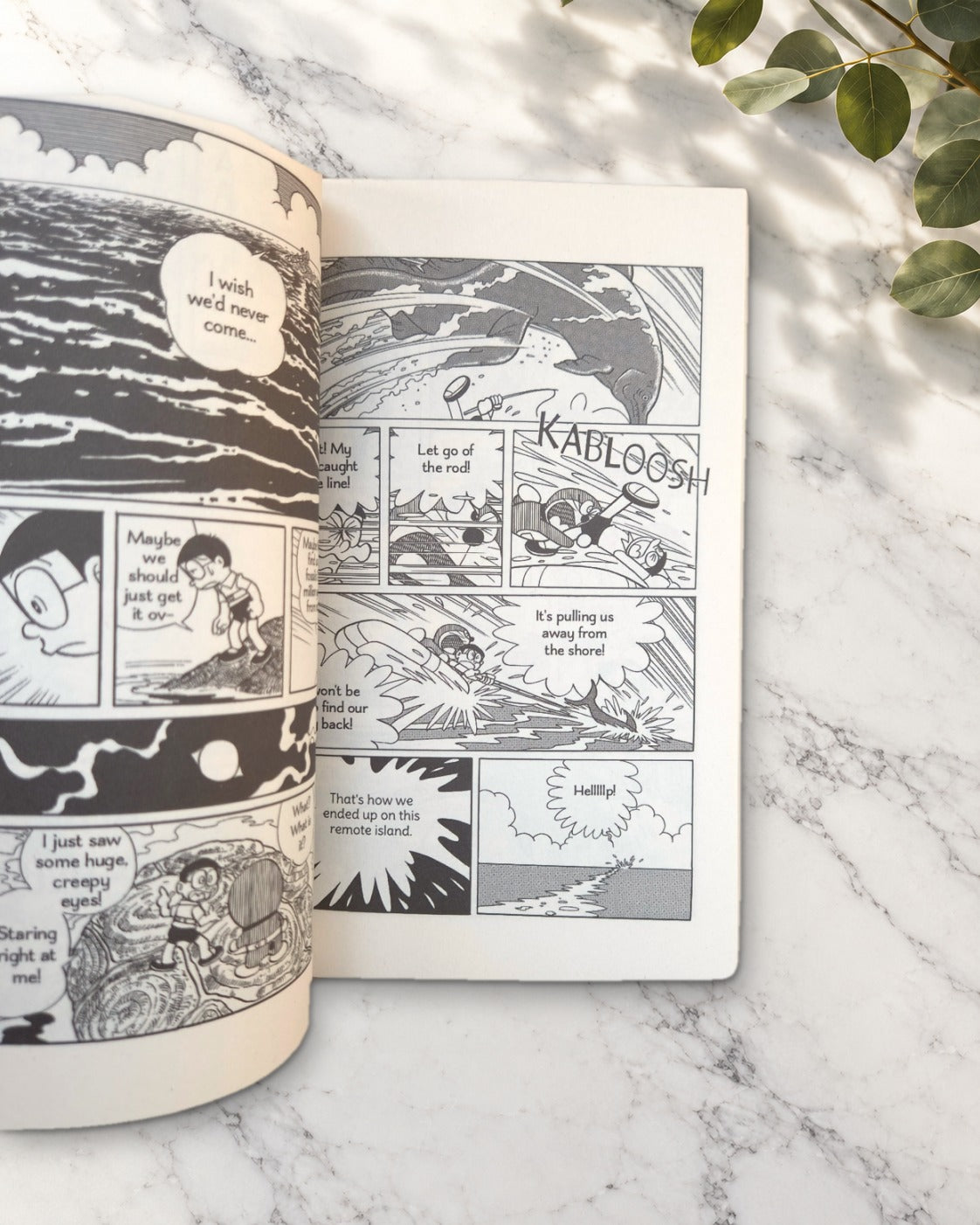 Doraemon: Dinosaurs Collection, open book showing comic panels