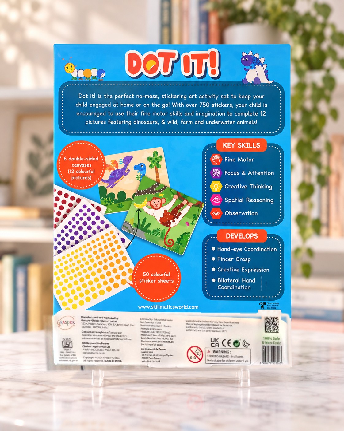 Dot It! Animals & Dinosaurs Combo Pack, box back