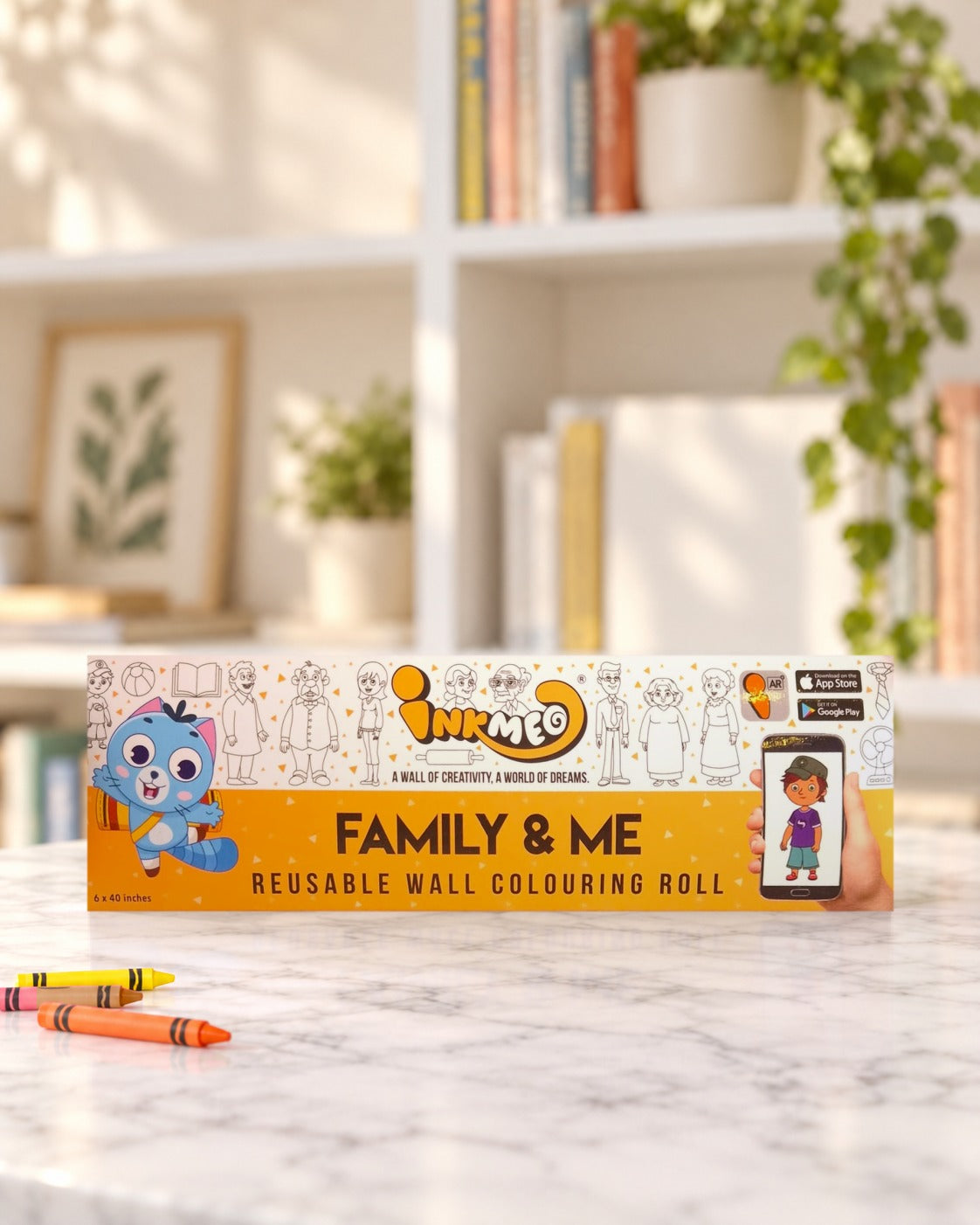 Family and Me Reusable Colouring Roll (6 Inch), box front