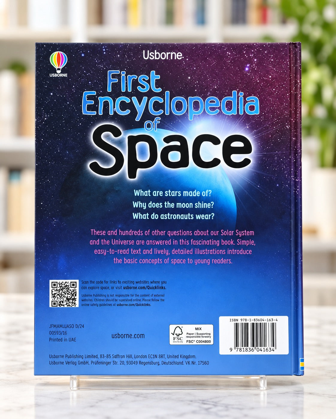 First Encyclopedia of Space, back cover