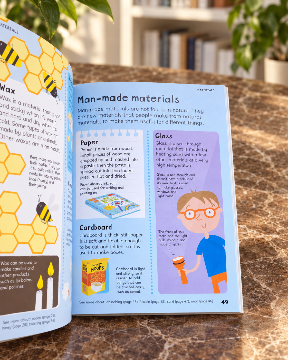 First Illustrated Science Dictionary, inside pages: materials