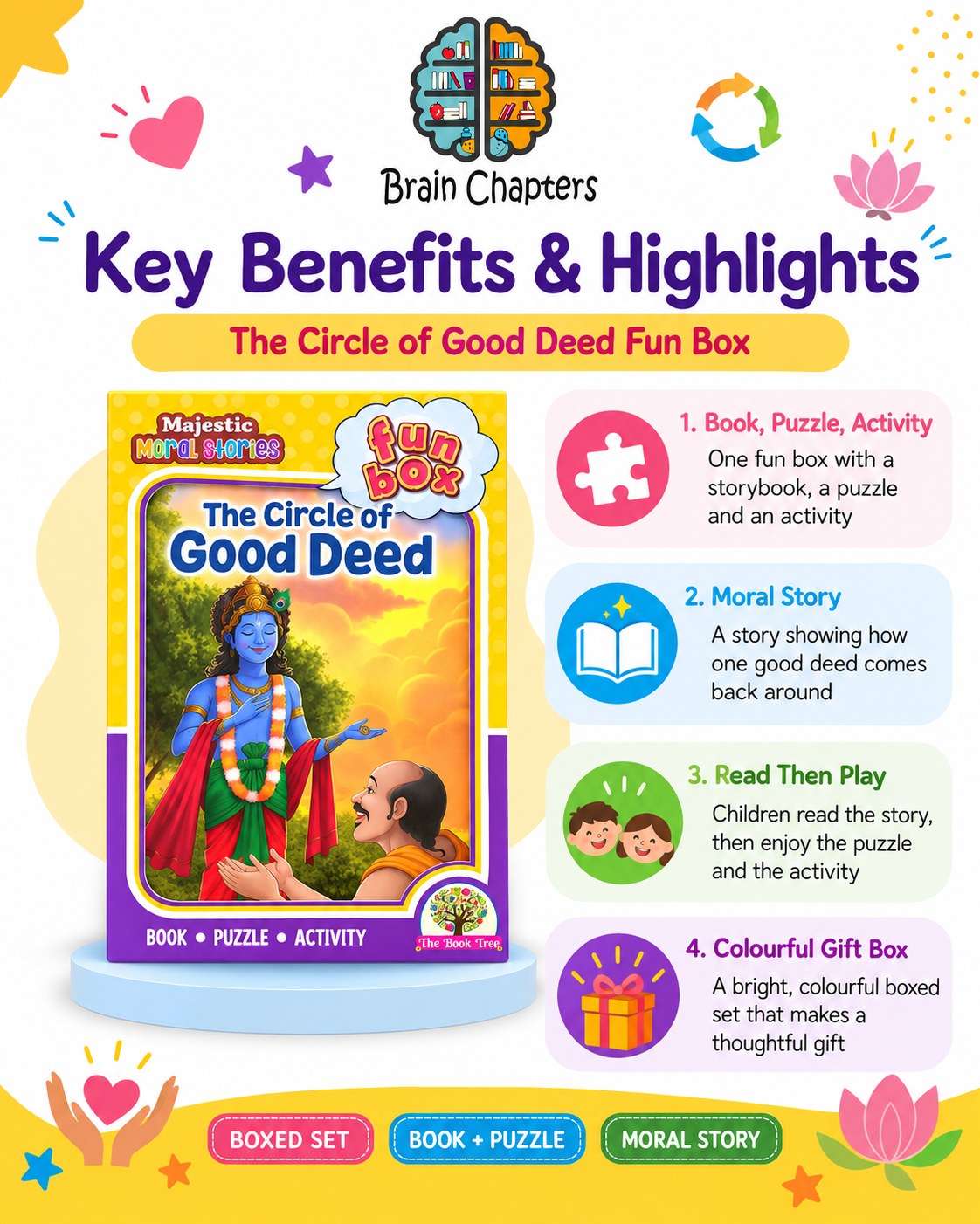 Key benefits and highlights of Funbox The Circle of Good Deed Book, Puzzle & Activity