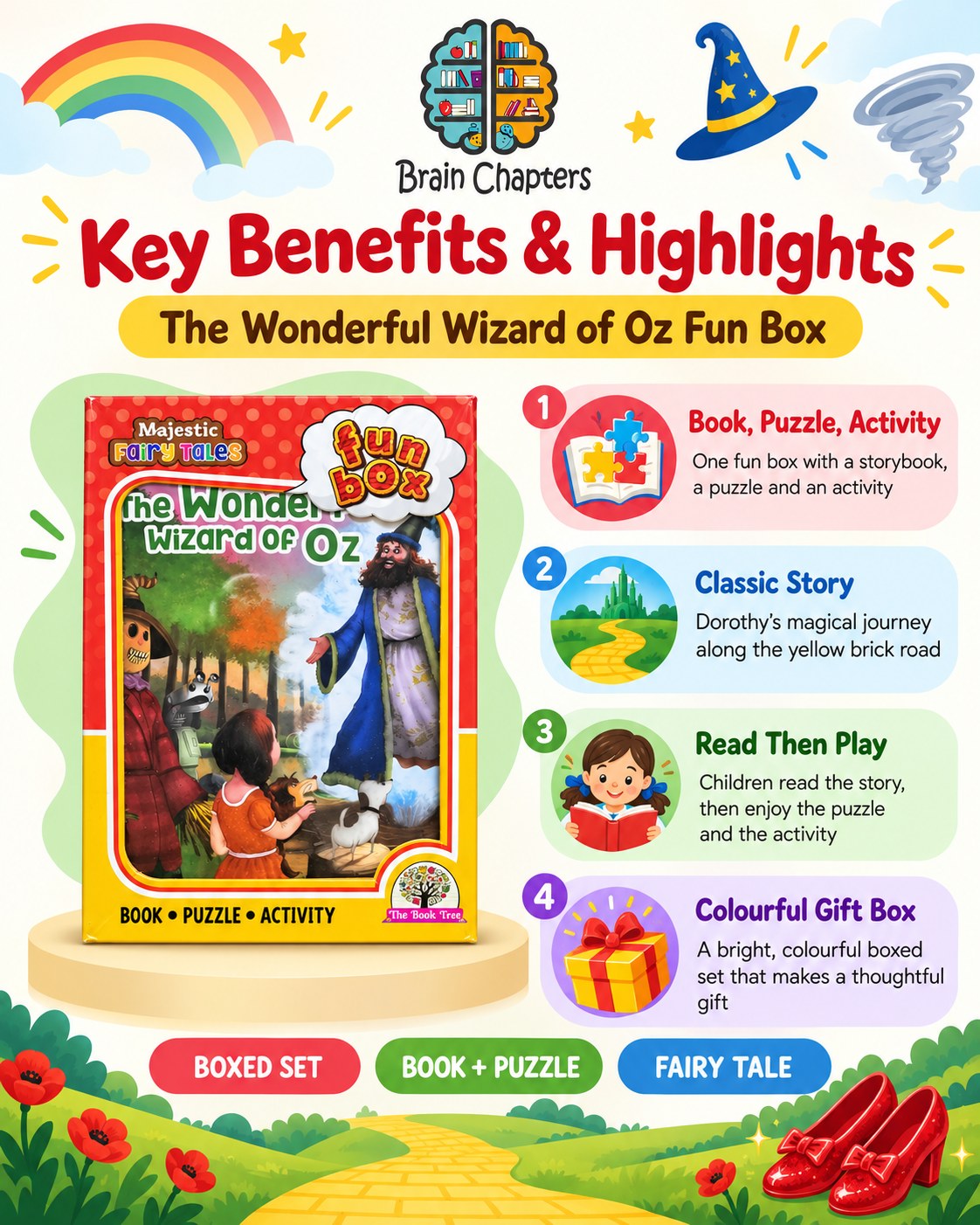 Key benefits and highlights of Funbox The Wonderful Wizard of Oz Book, Puzzle & Activity