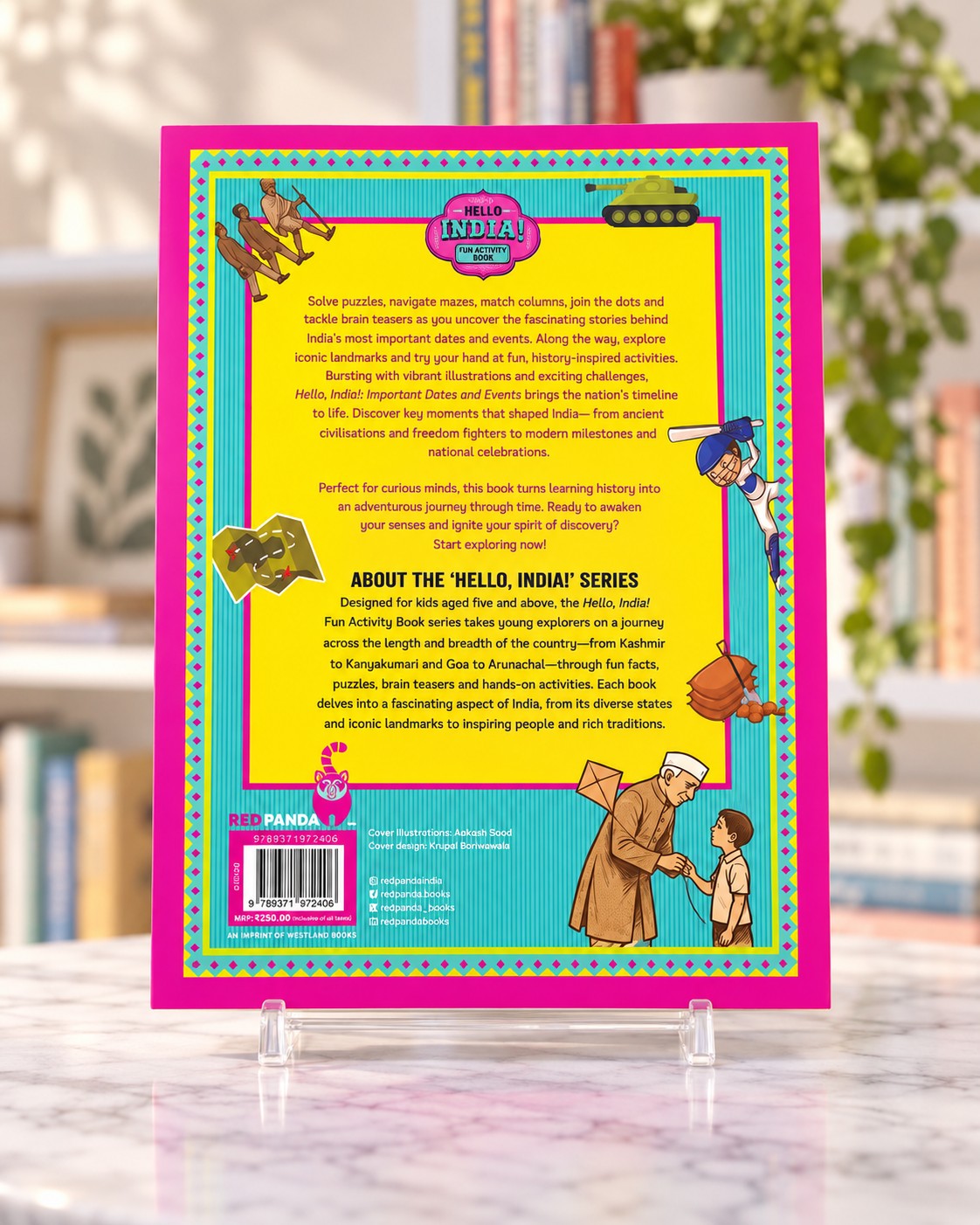 Hello India! Fun Activity Book - Important Dates and Events, back cover