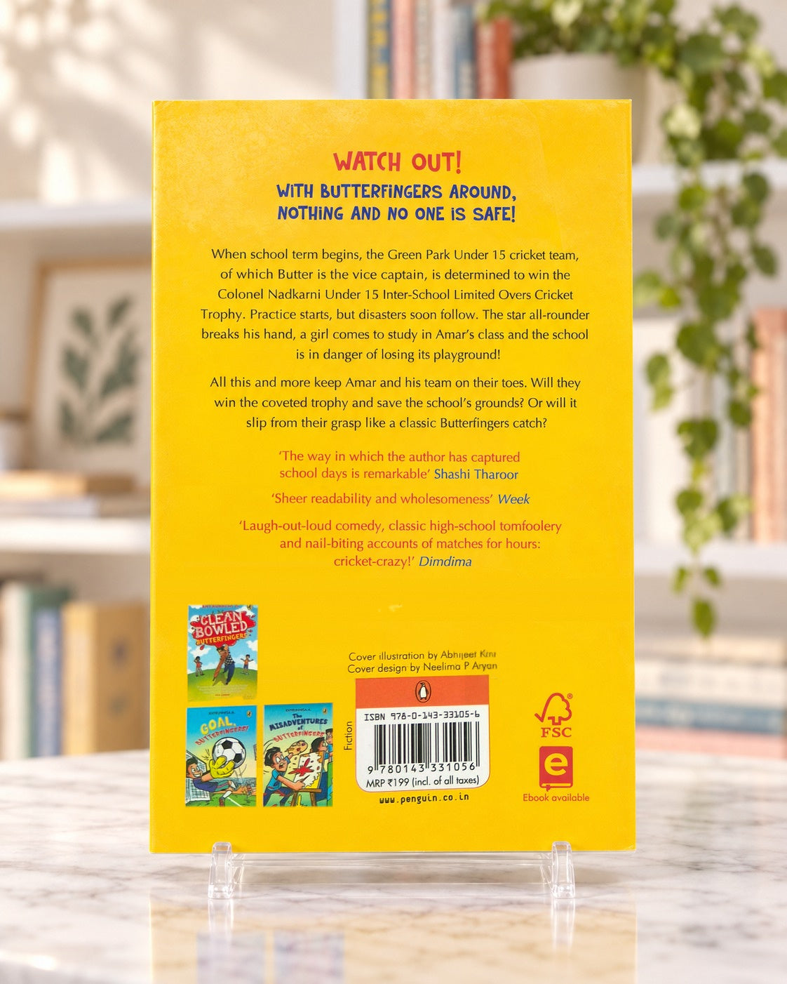 Howzzat Butterfingers!, back cover