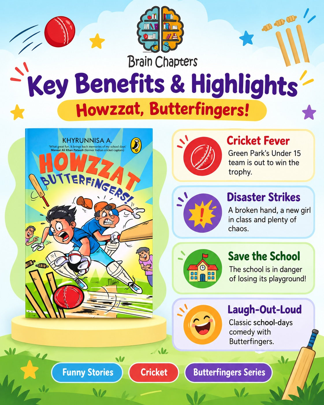 Key benefits and highlights of Howzzat Butterfingers!