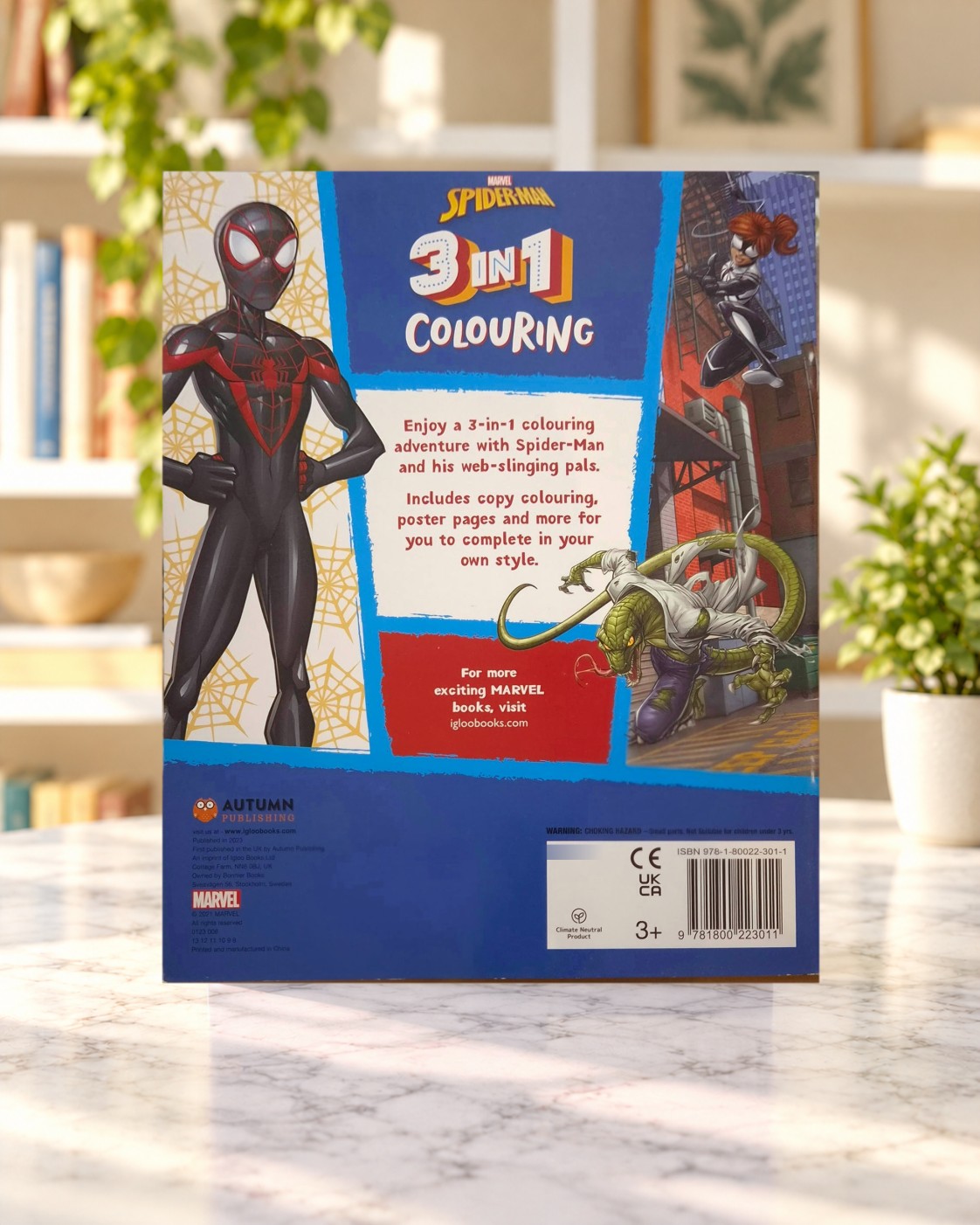 Marvel Spider-Man 3 in 1 Colouring, back cover