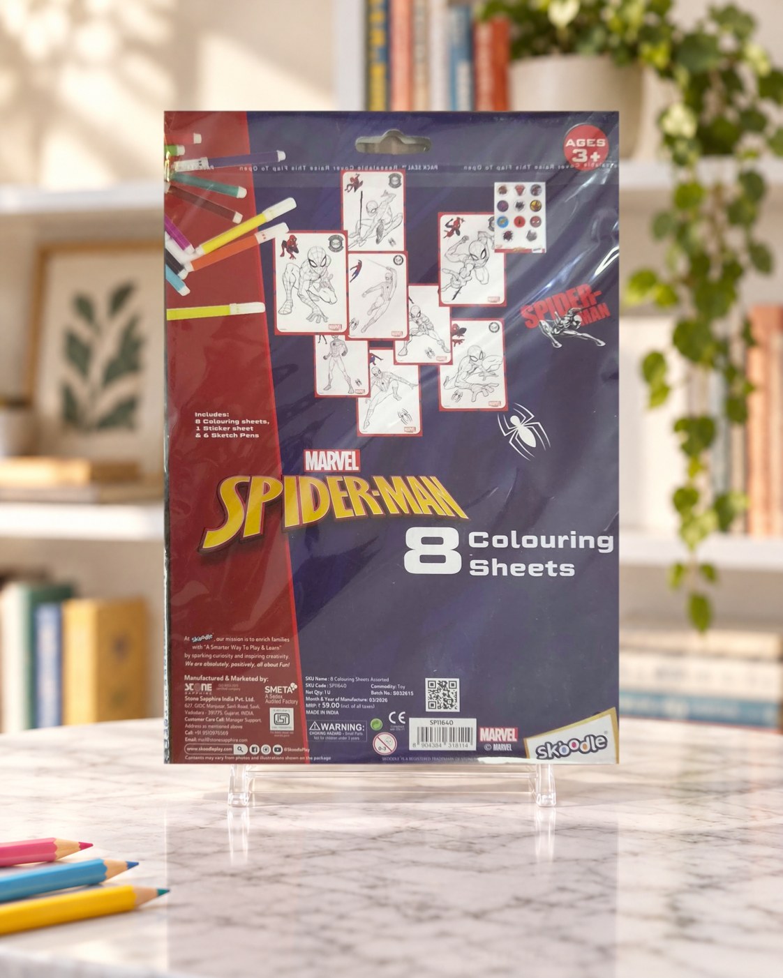 Marvel Spider-Man Colouring Sheets, back