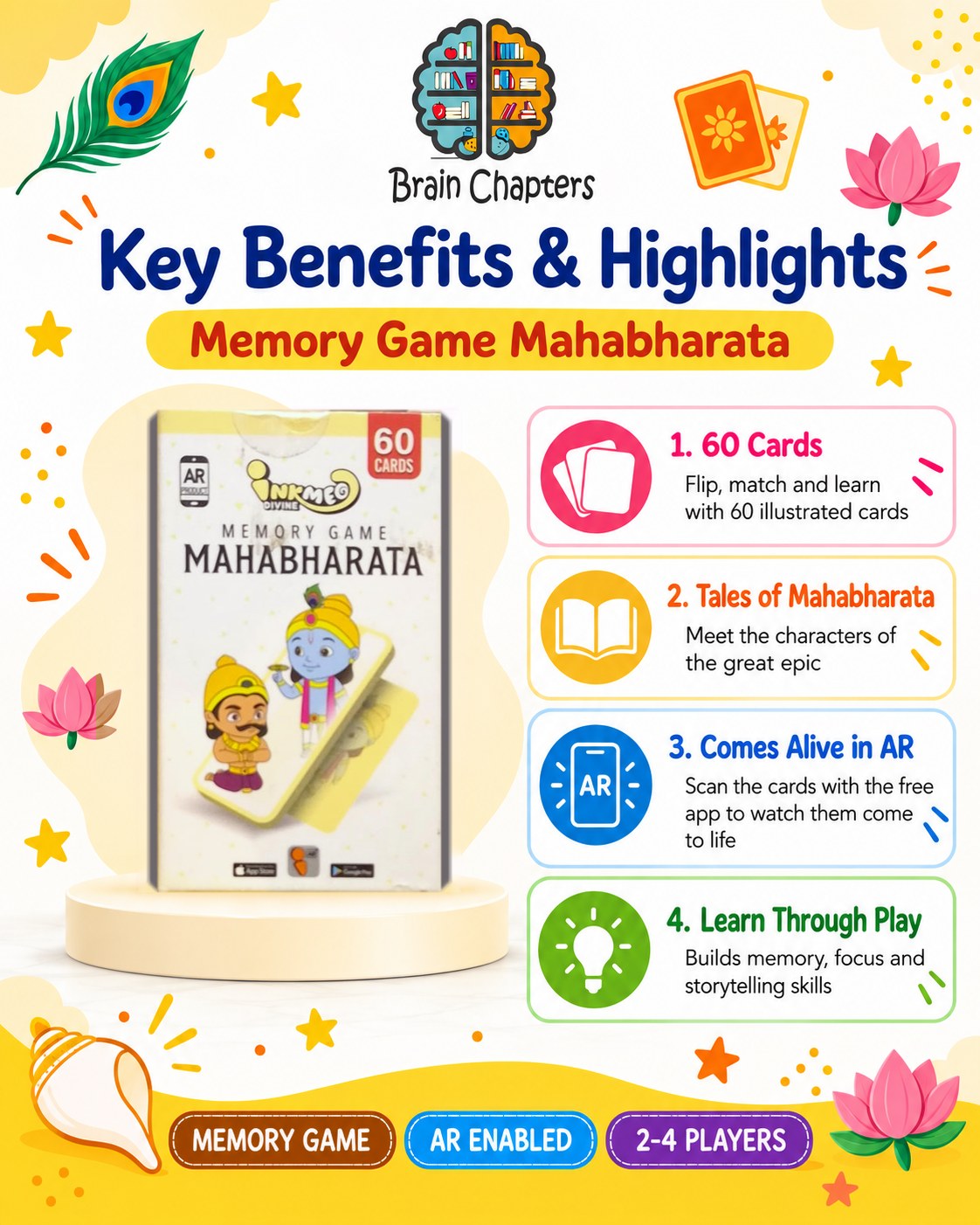 Key benefits and highlights of Memory Game Mahabharata
