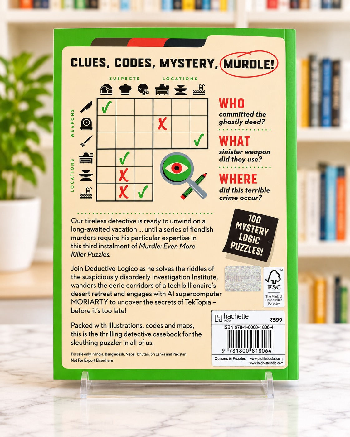 Murdle: Even More Killer Puzzles, back cover