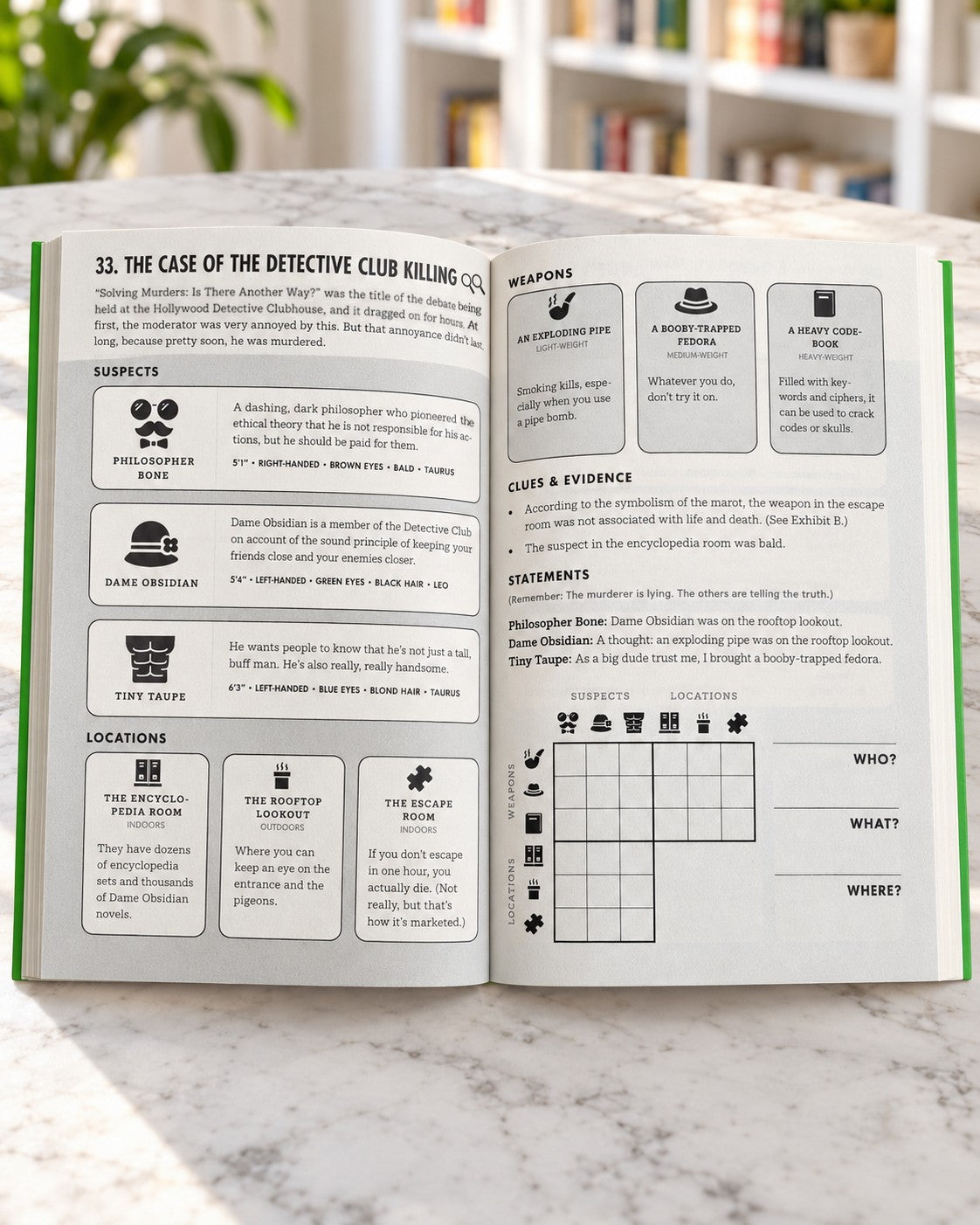 Murdle: Even More Killer Puzzles, inside pages 2