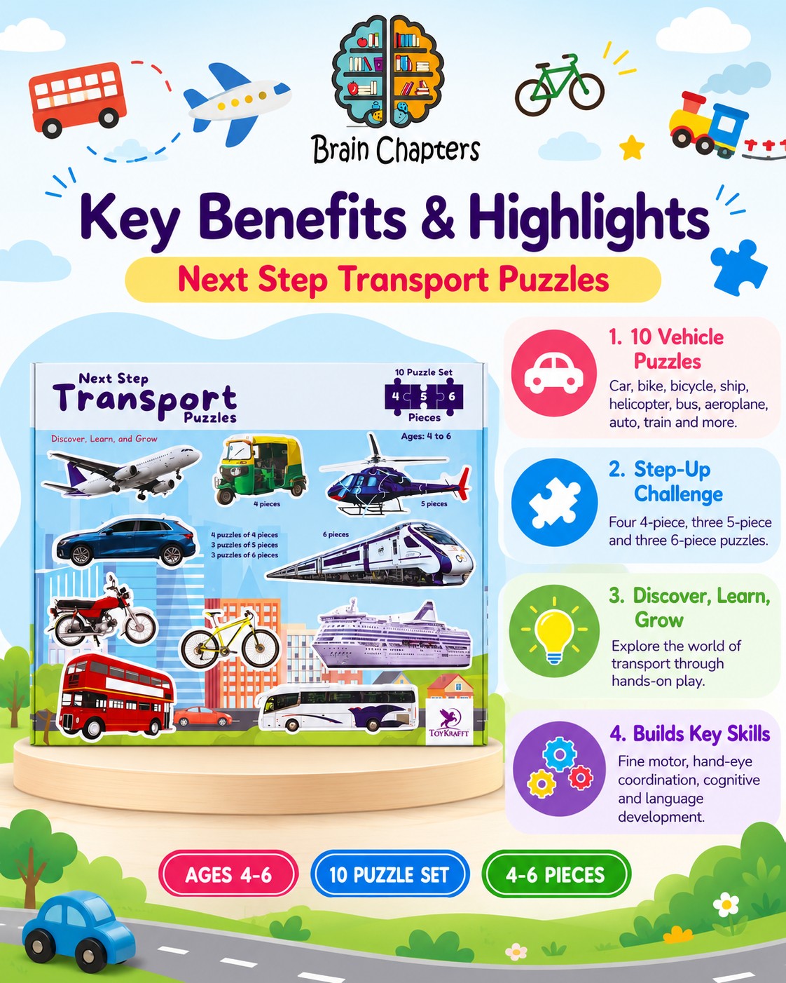 Key benefits and highlights of Next Step Transport Puzzles