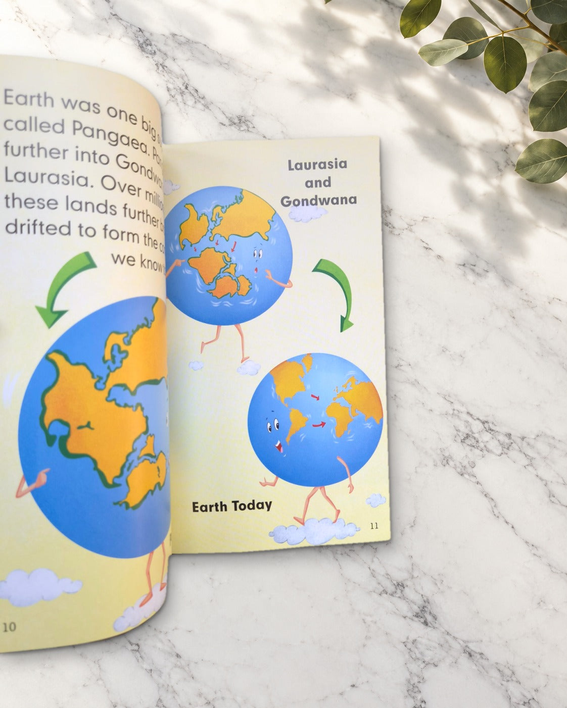 Our World, open book showing how the continents formed