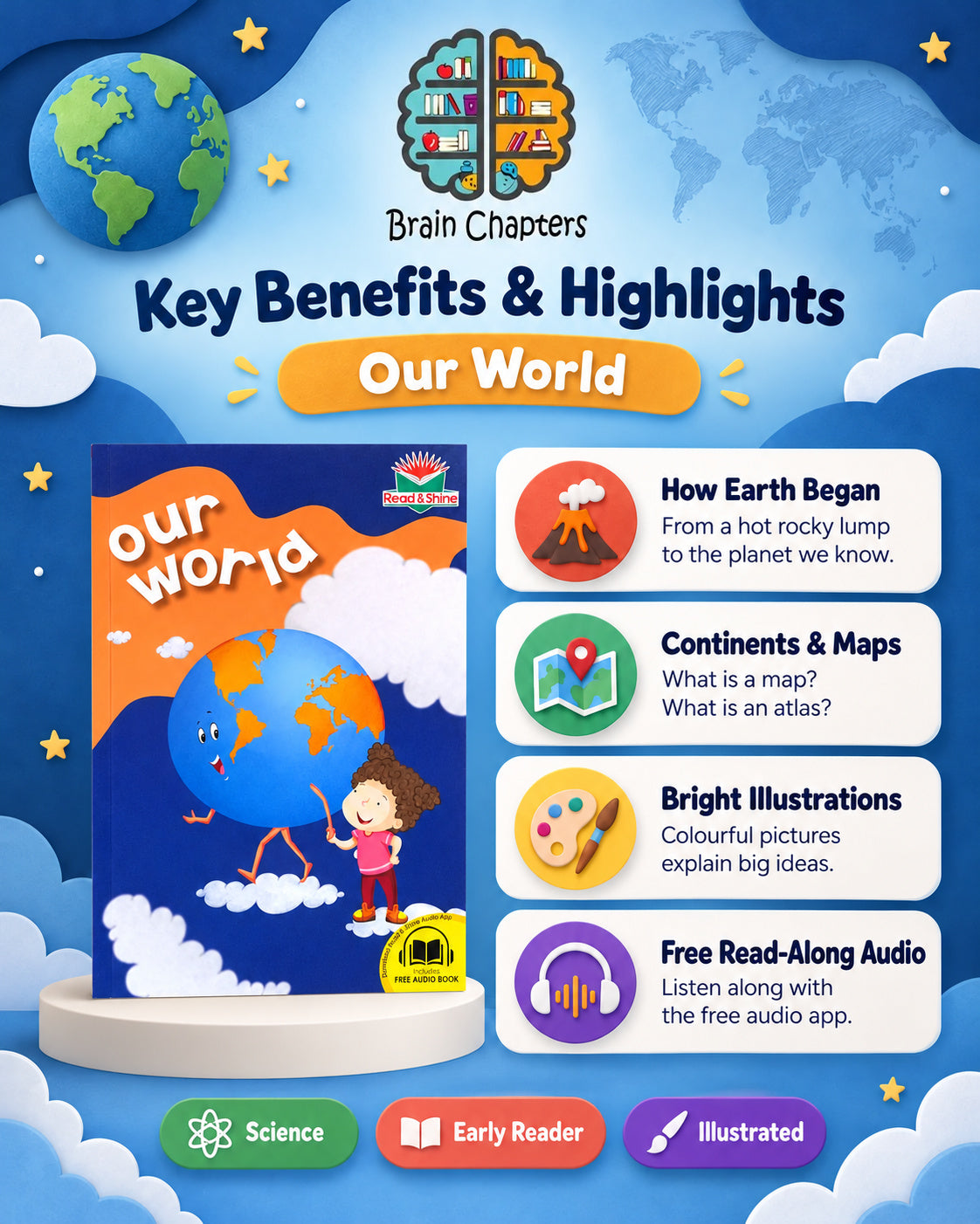 Key benefits and highlights of Our World - Science Stories