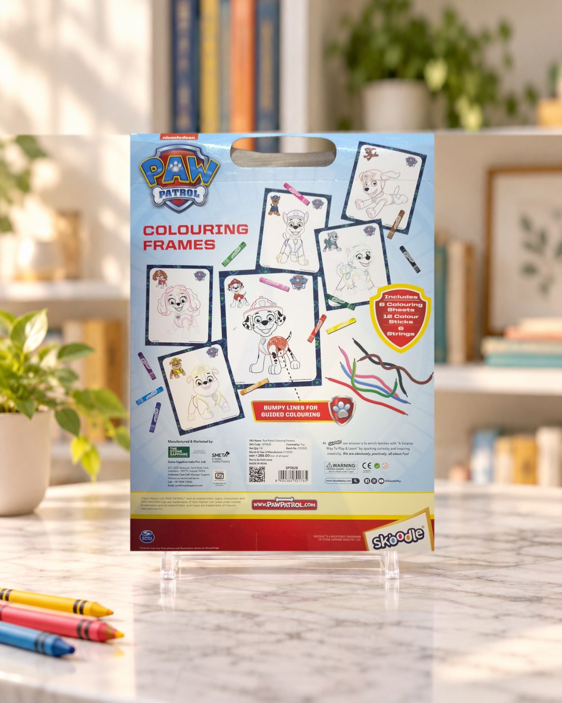 Paw Patrol Colouring Frames, back