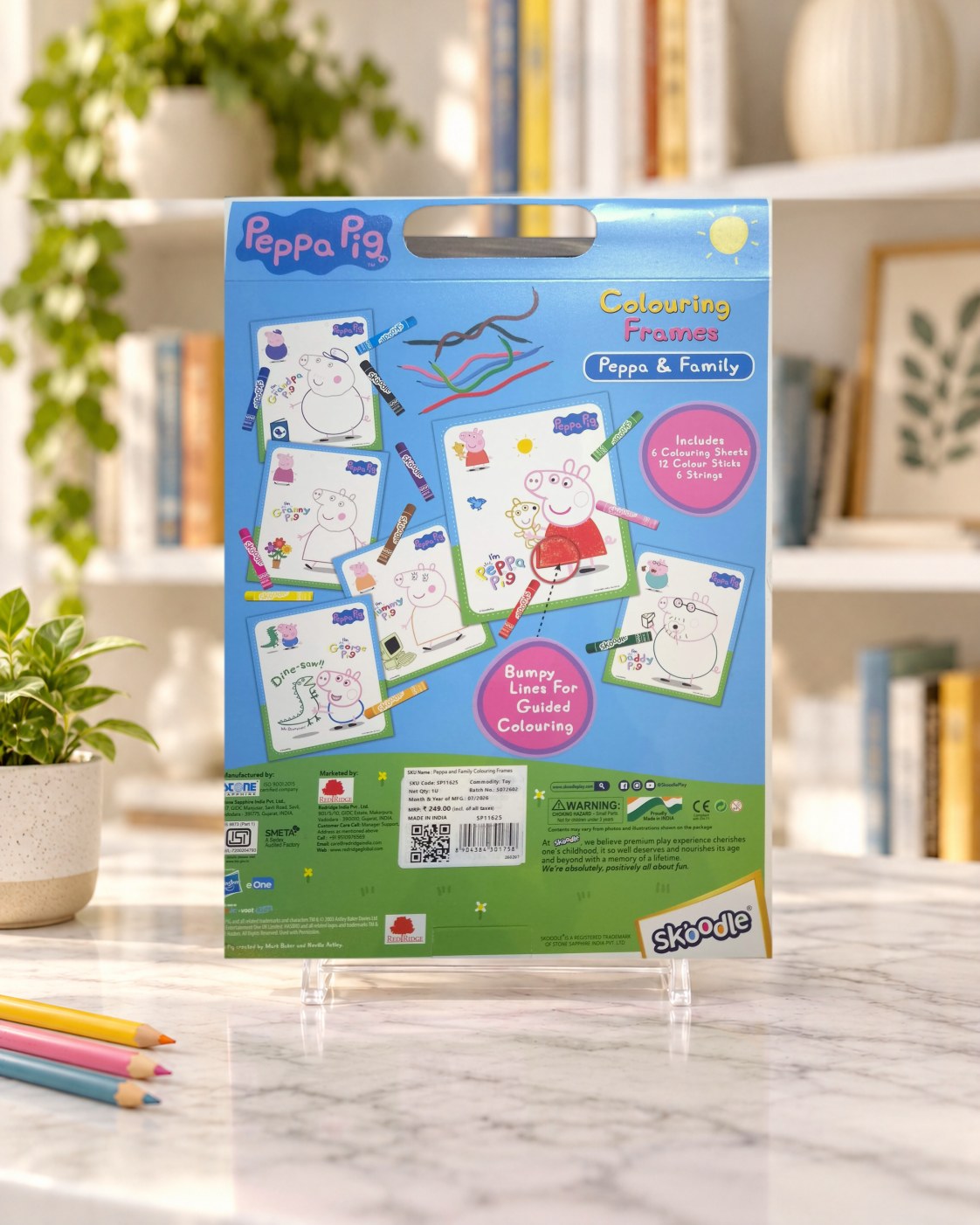 Peppa & Family Colouring Frames, back