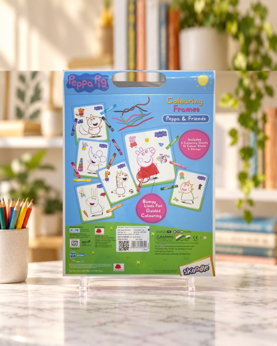 Peppa & Friends Colouring Frames, back