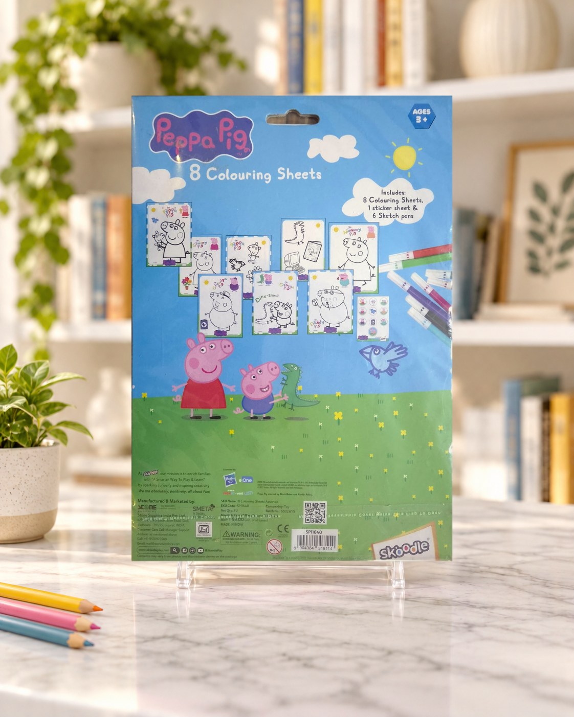 Peppa Colouring Sheets, back